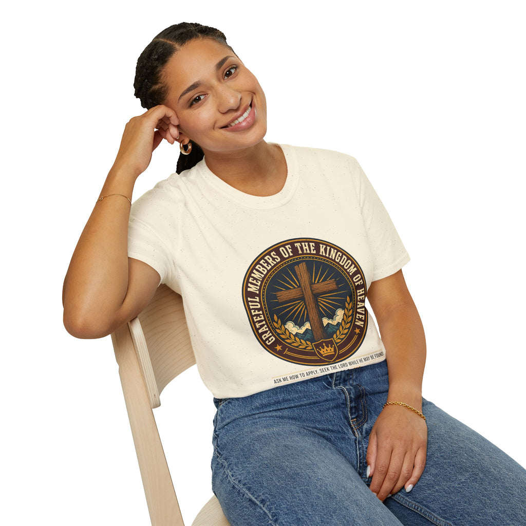 Kingdom of Heaven Christian T-Shirt — "Grateful Members of the Kingdom of Heaven" Faith Tee