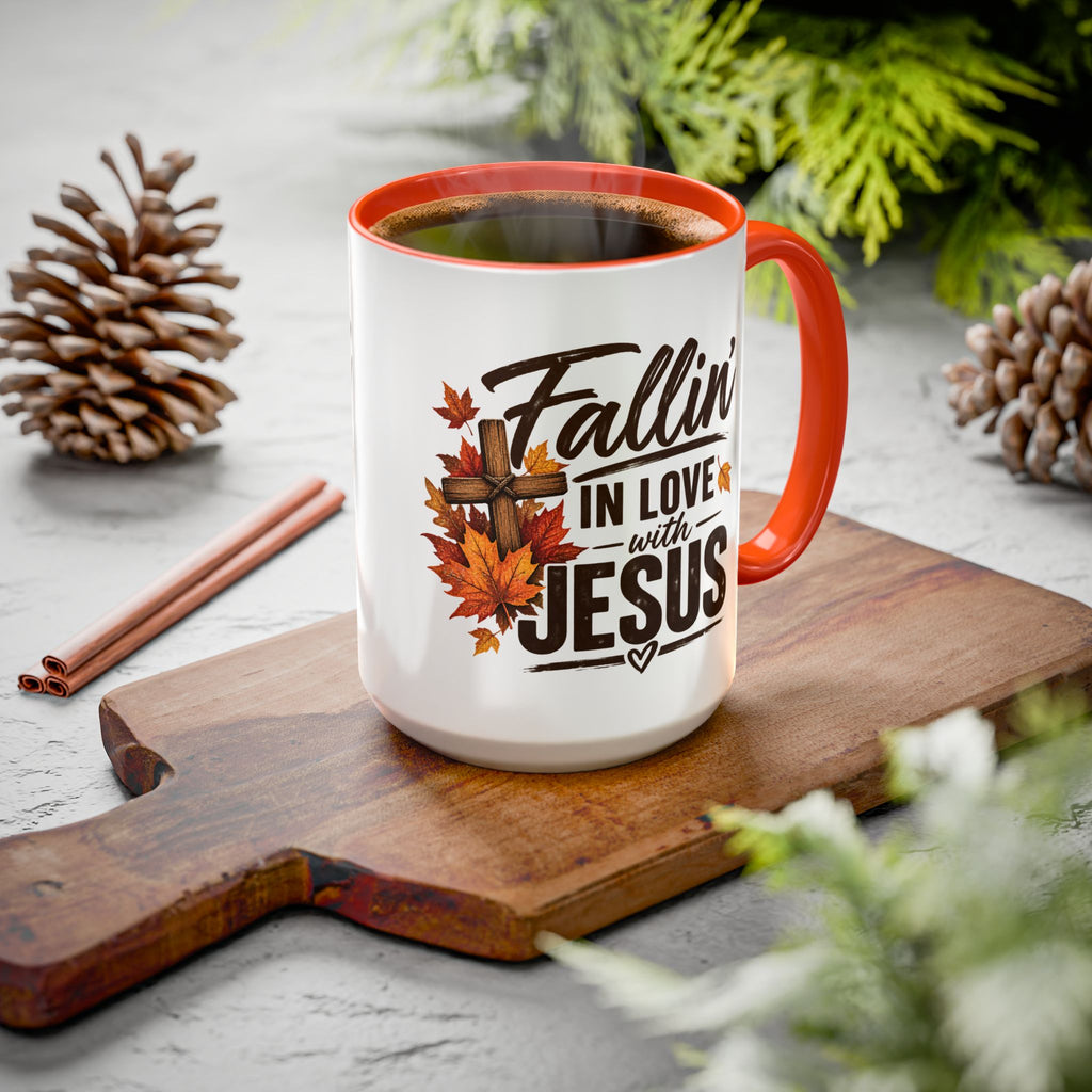 Fallin' in Love with Jesus - Autumn Faith Coffee Mug (11oz/15oz)