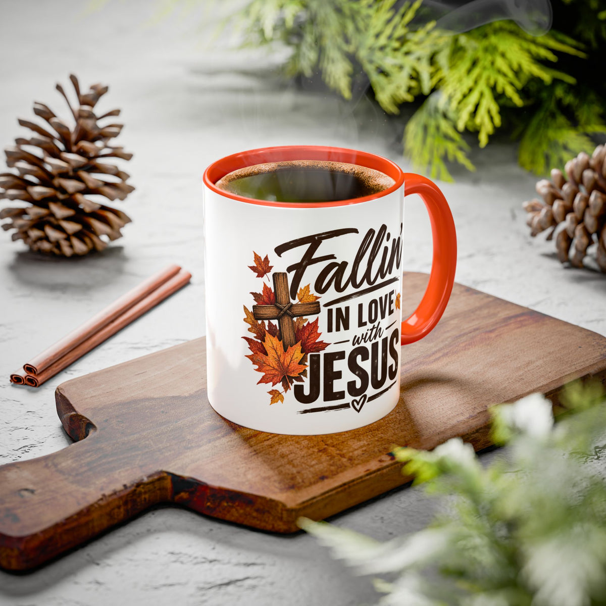 Fallin' in Love with Jesus - Autumn Faith Coffee Mug (11oz/15oz)