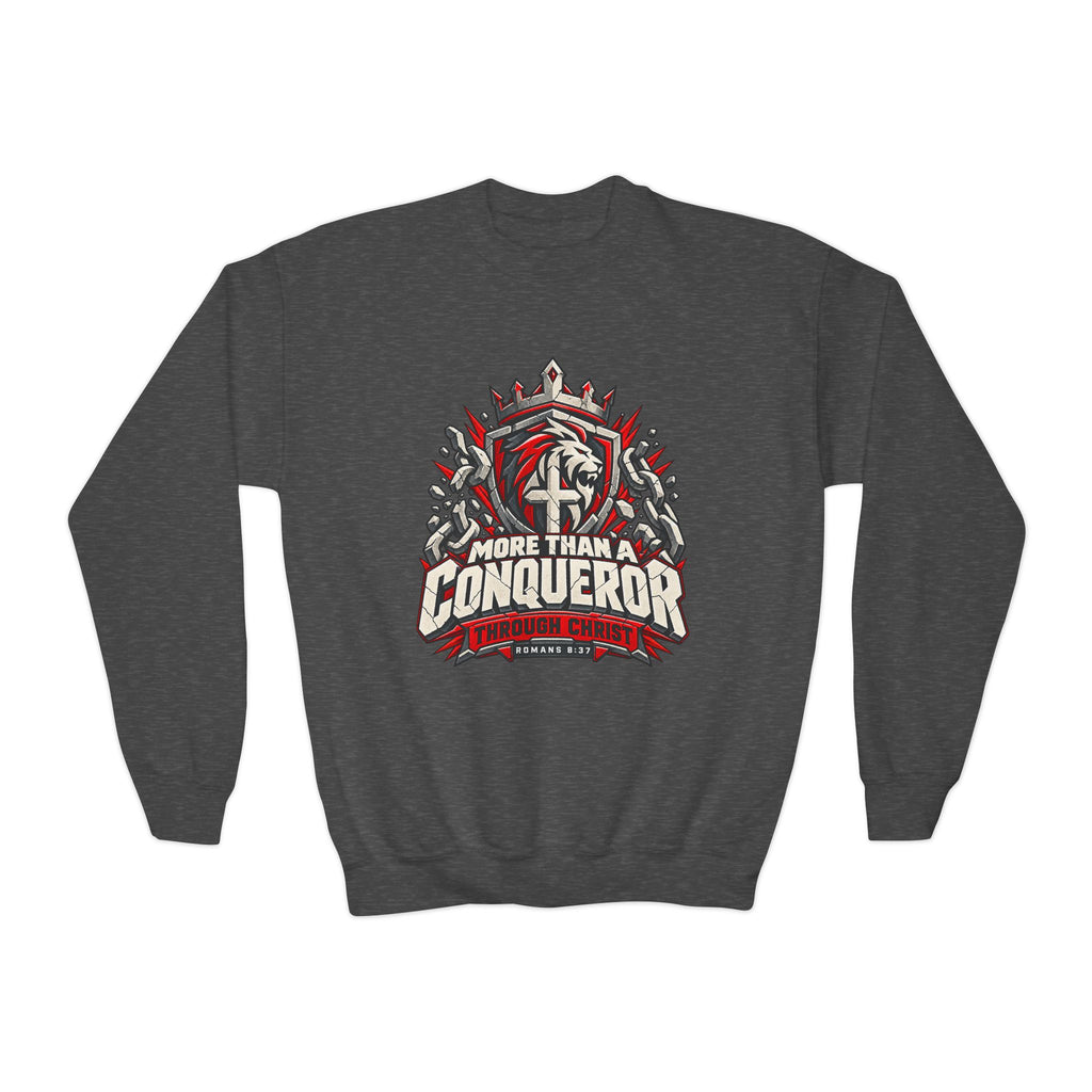 Youth - More Than a Conqueror - Graphic Crewneck Sweatshirt