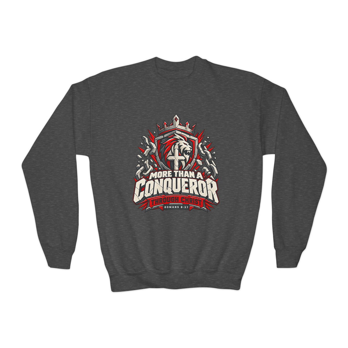 Youth - More Than a Conqueror - Graphic Crewneck Sweatshirt