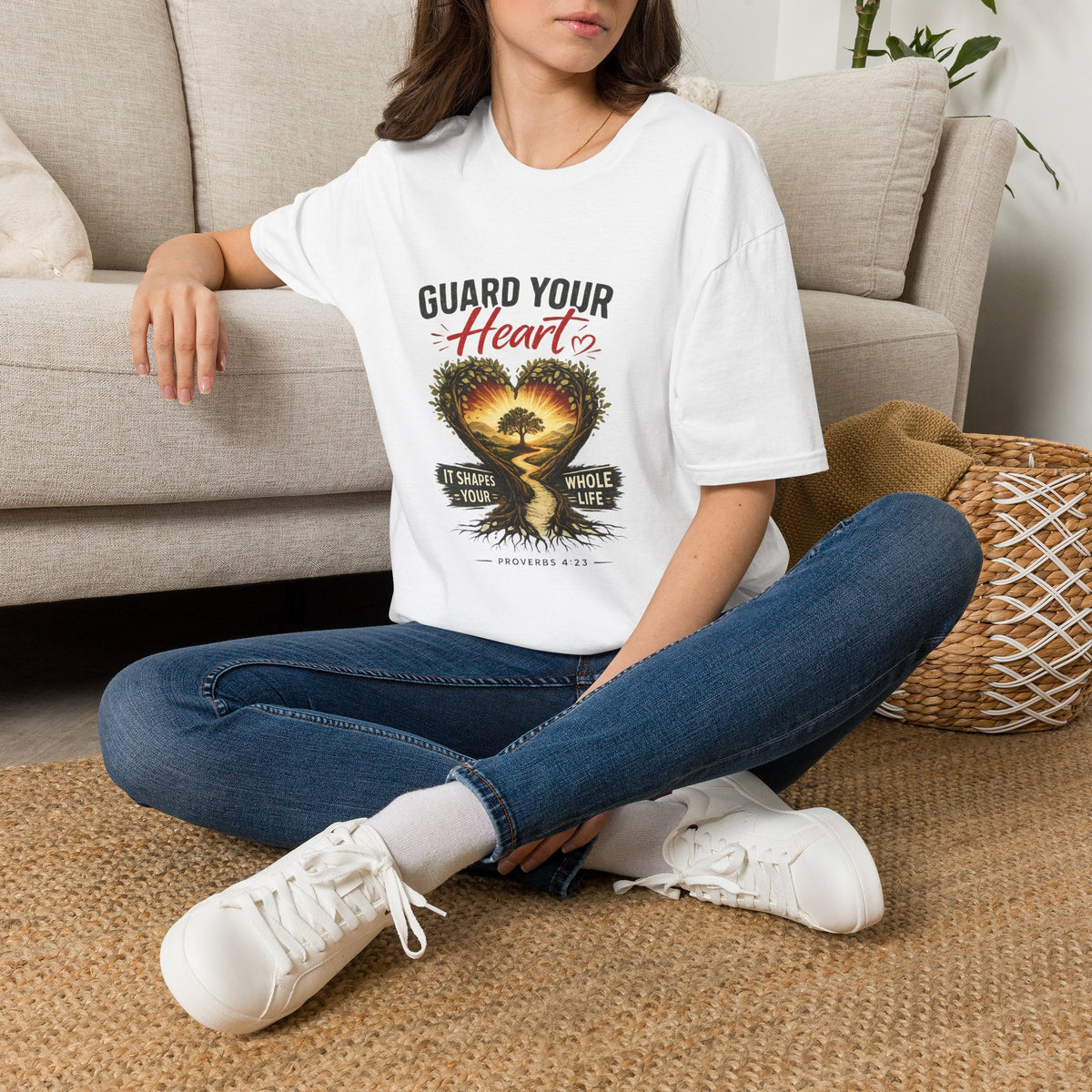 Guard Your Heart T-Shirt — Inspirational Heart & Tree Design