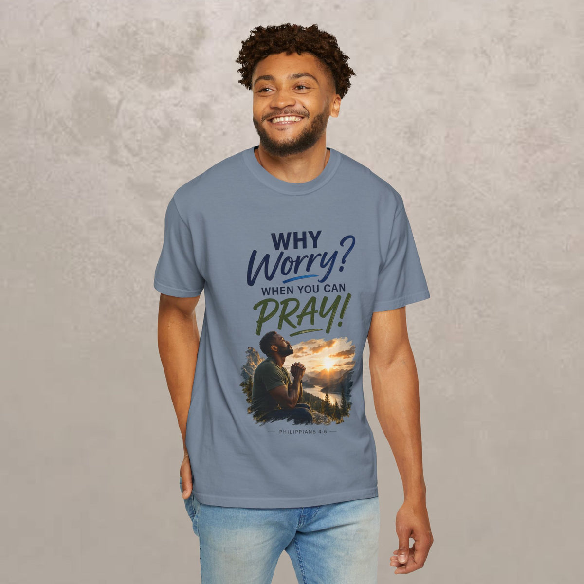 Why Worry - Pray - Men's Tee — Black Men's Christian Tee
