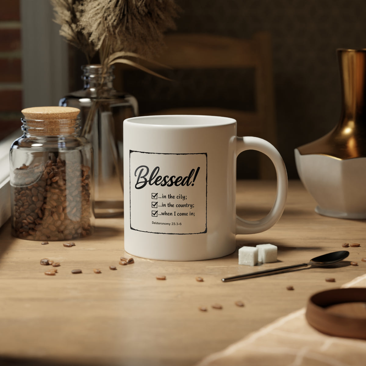 20oz Jumbo Mug – Blessed - Inspirational Coffee Cup