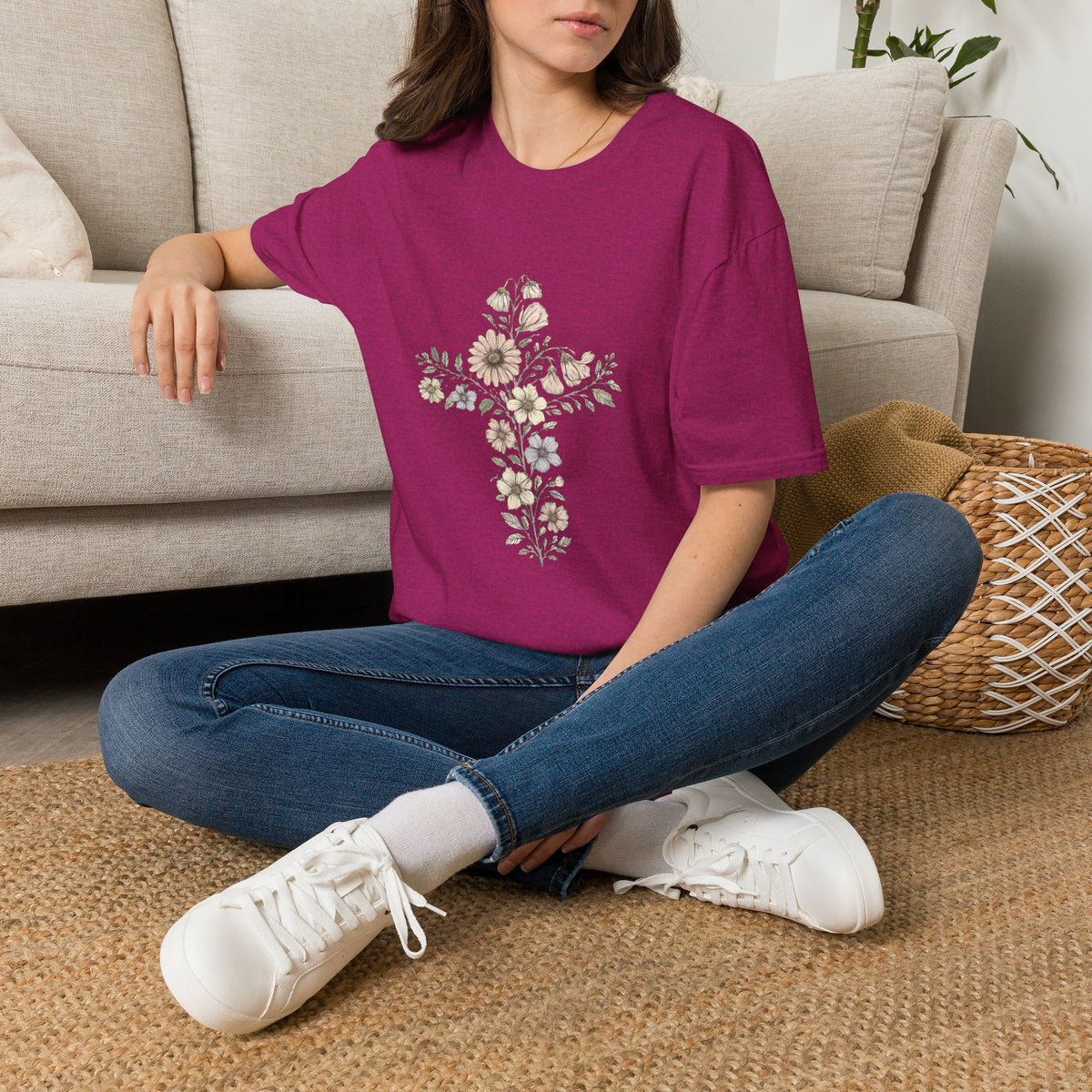 Floral Cross Bouquet Women's Tee