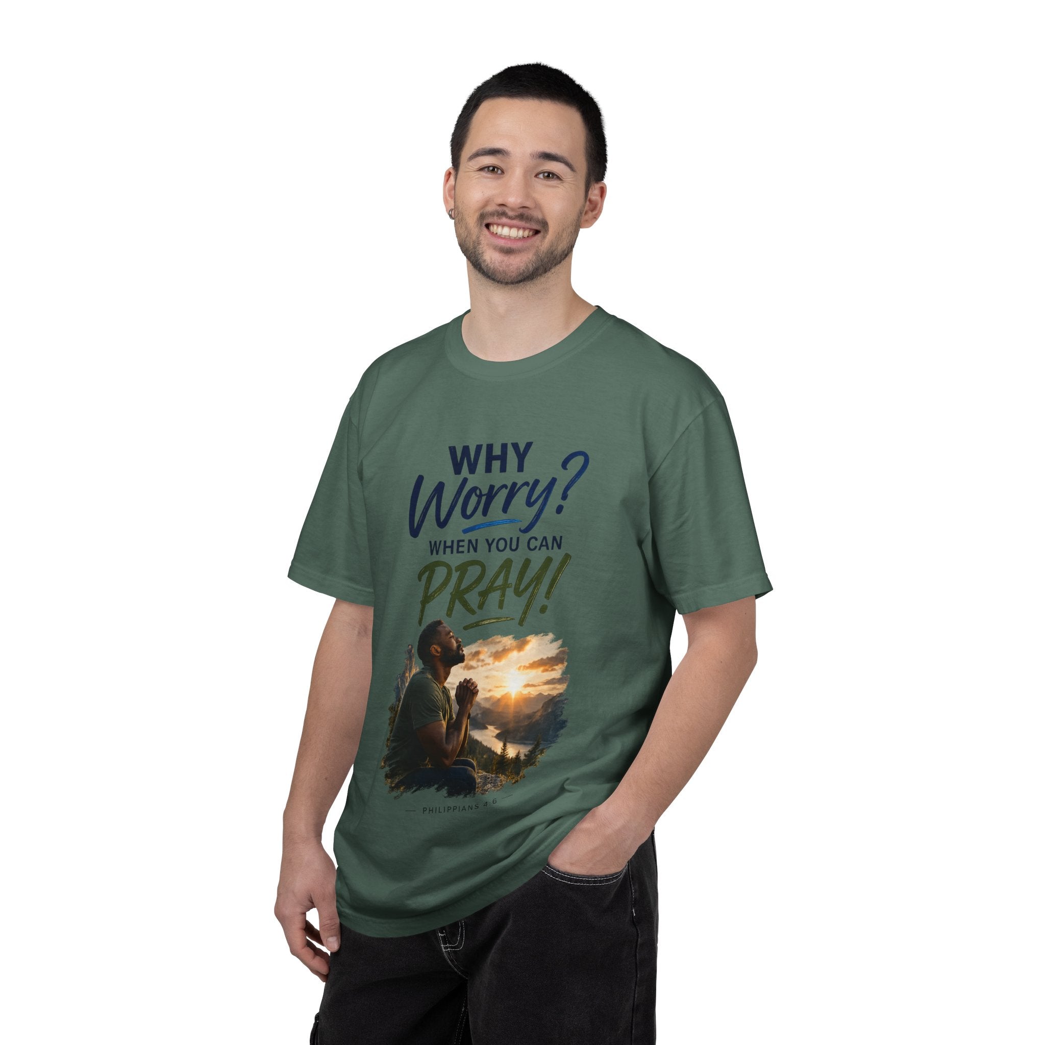 Why Worry - Pray - Men's Tee — Black Man