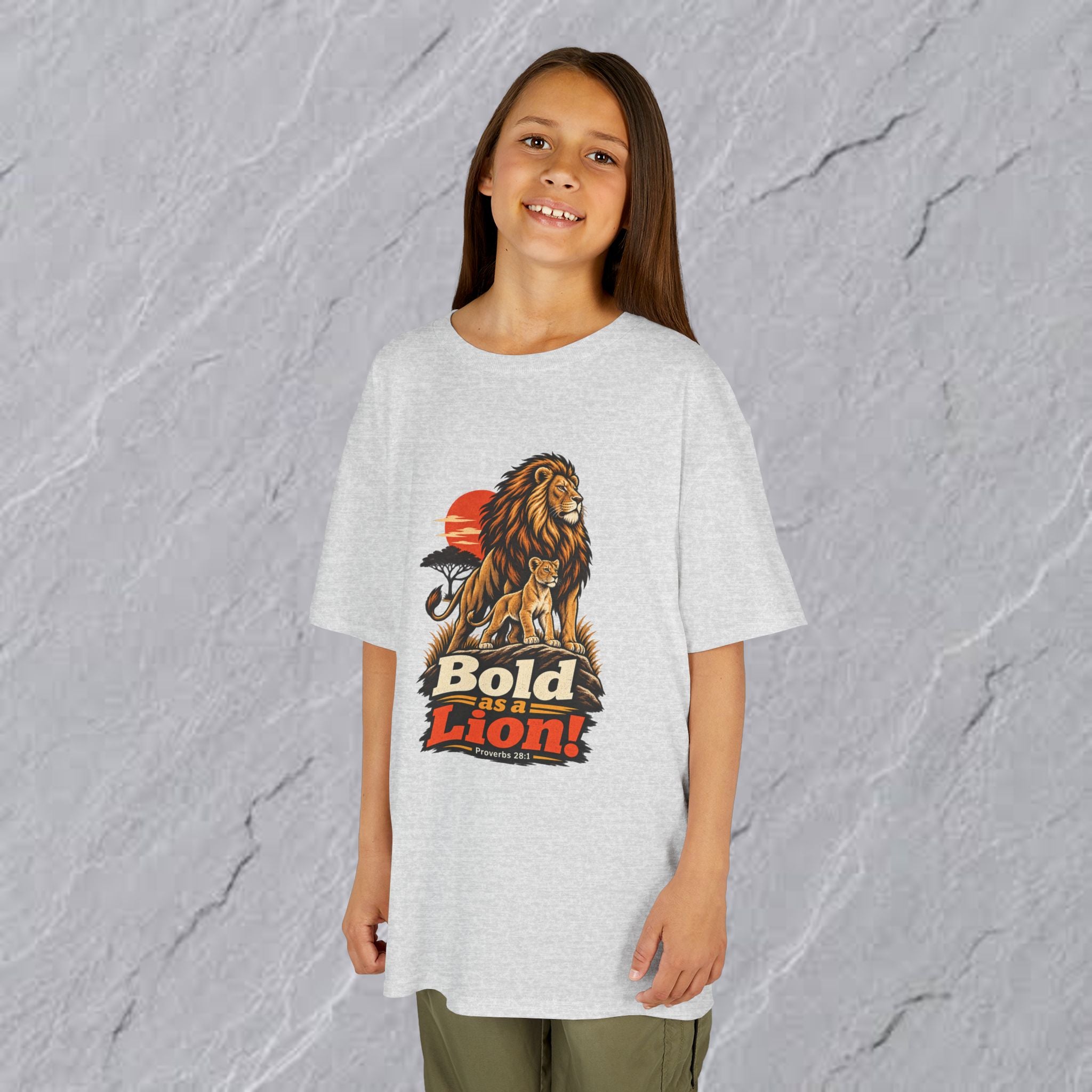 Kids  - Bold as a Lion Graphic Tee - Proverbs 28:1