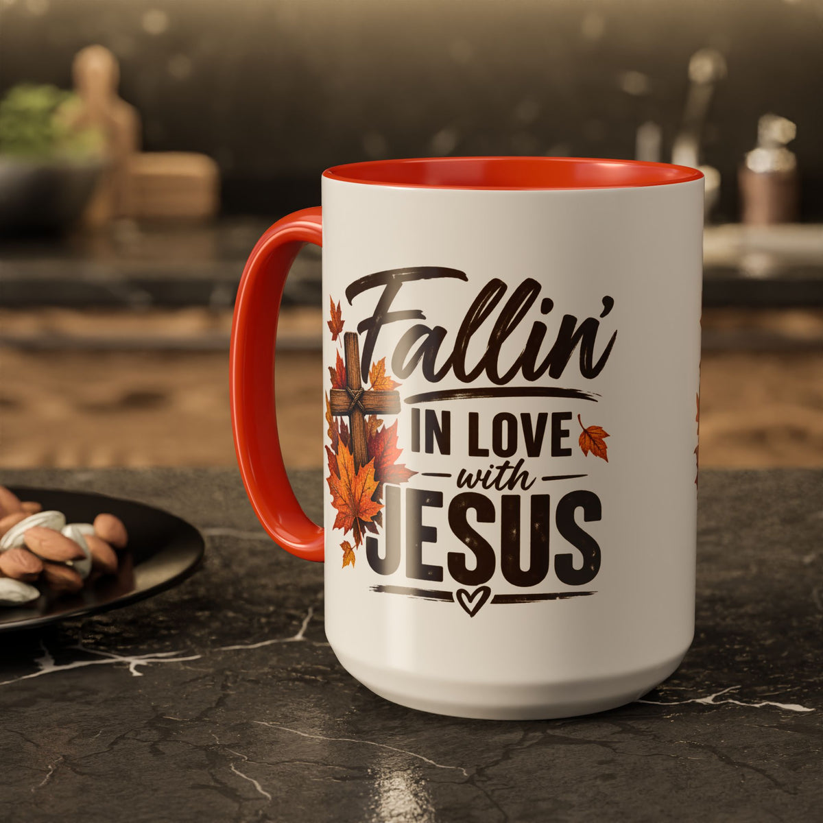 Fallin' in Love with Jesus - Autumn Faith Coffee Mug (11oz/15oz)