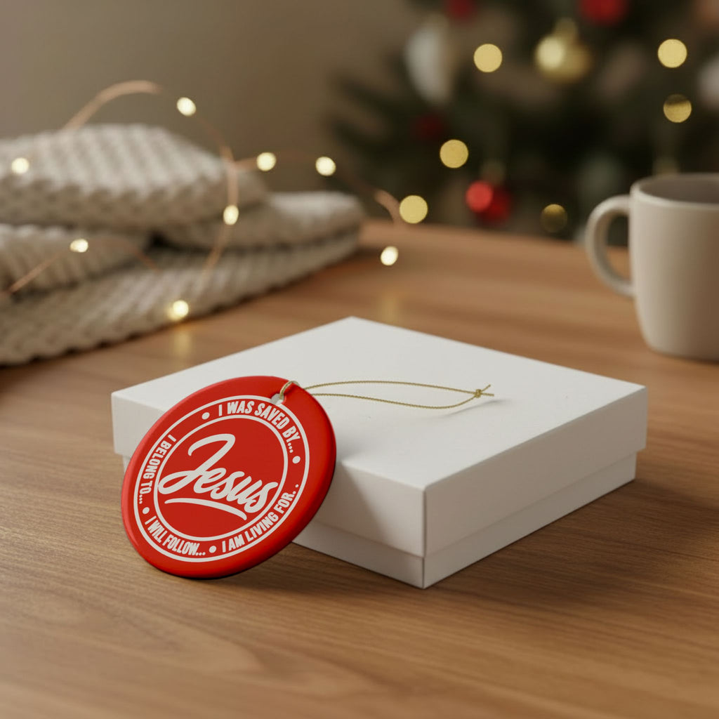 Jesus Christian Faith Ceramic Christmas Ornament - with Gift Packaging