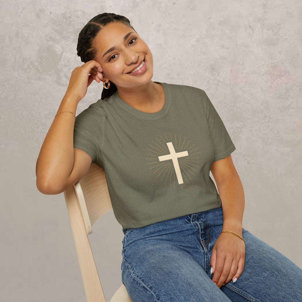 Radiant Gold Cross T-Shirt