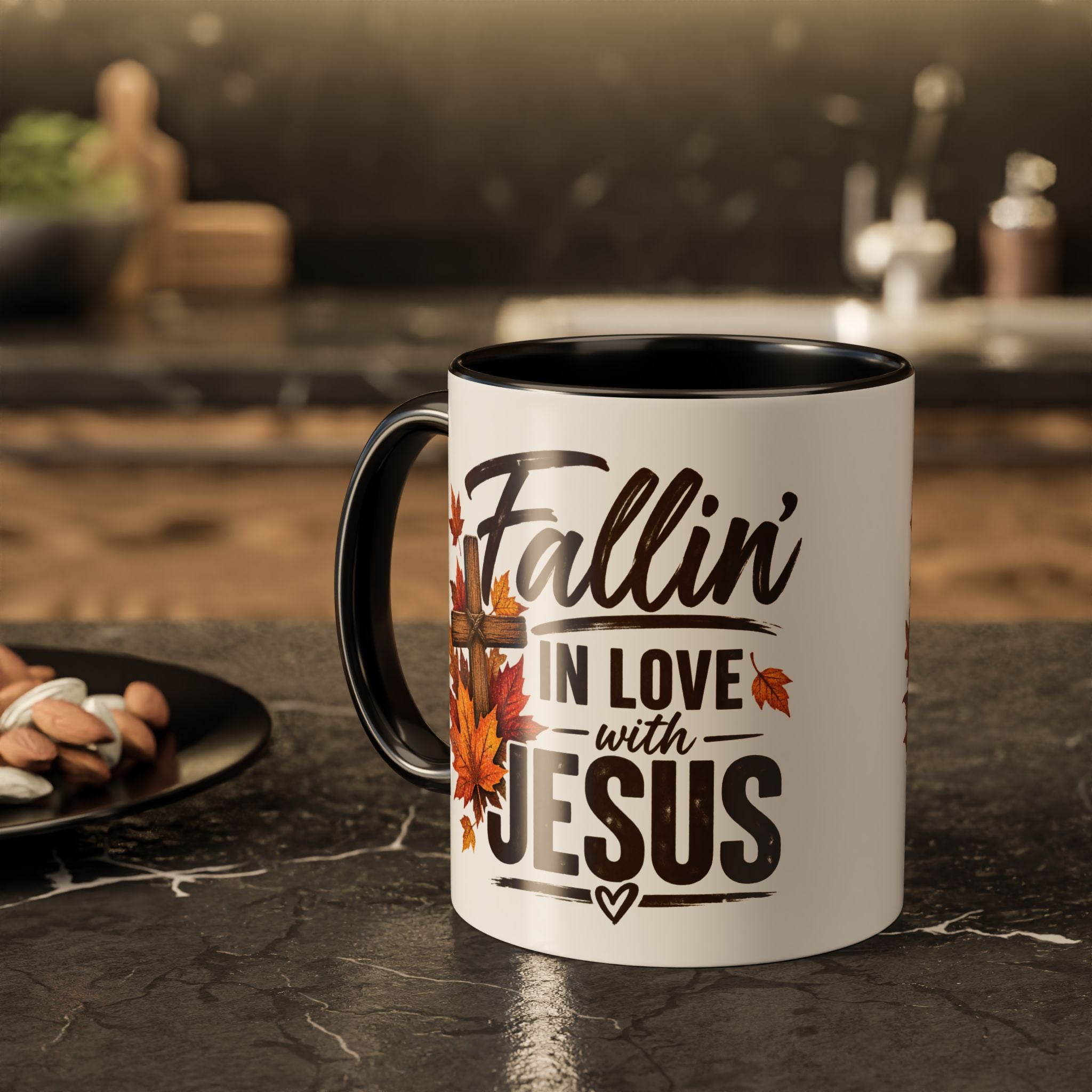 Fallin' in Love with Jesus - Autumn Faith Coffee Mug (11oz/15oz)