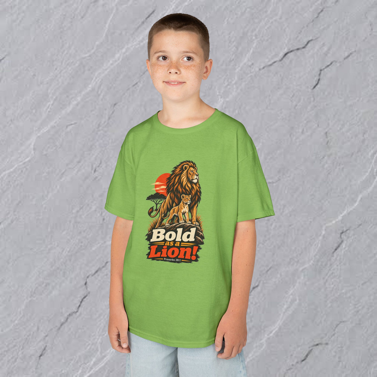 Kids  - Bold as a Lion Graphic Tee - Proverbs 28:1