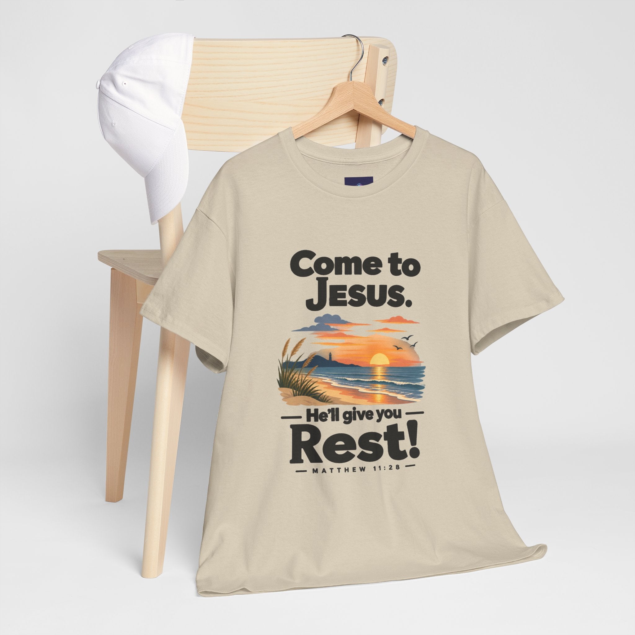 Come to Jesus, He'll Give You Rest — Christian Faith Graphic Unisex Tee