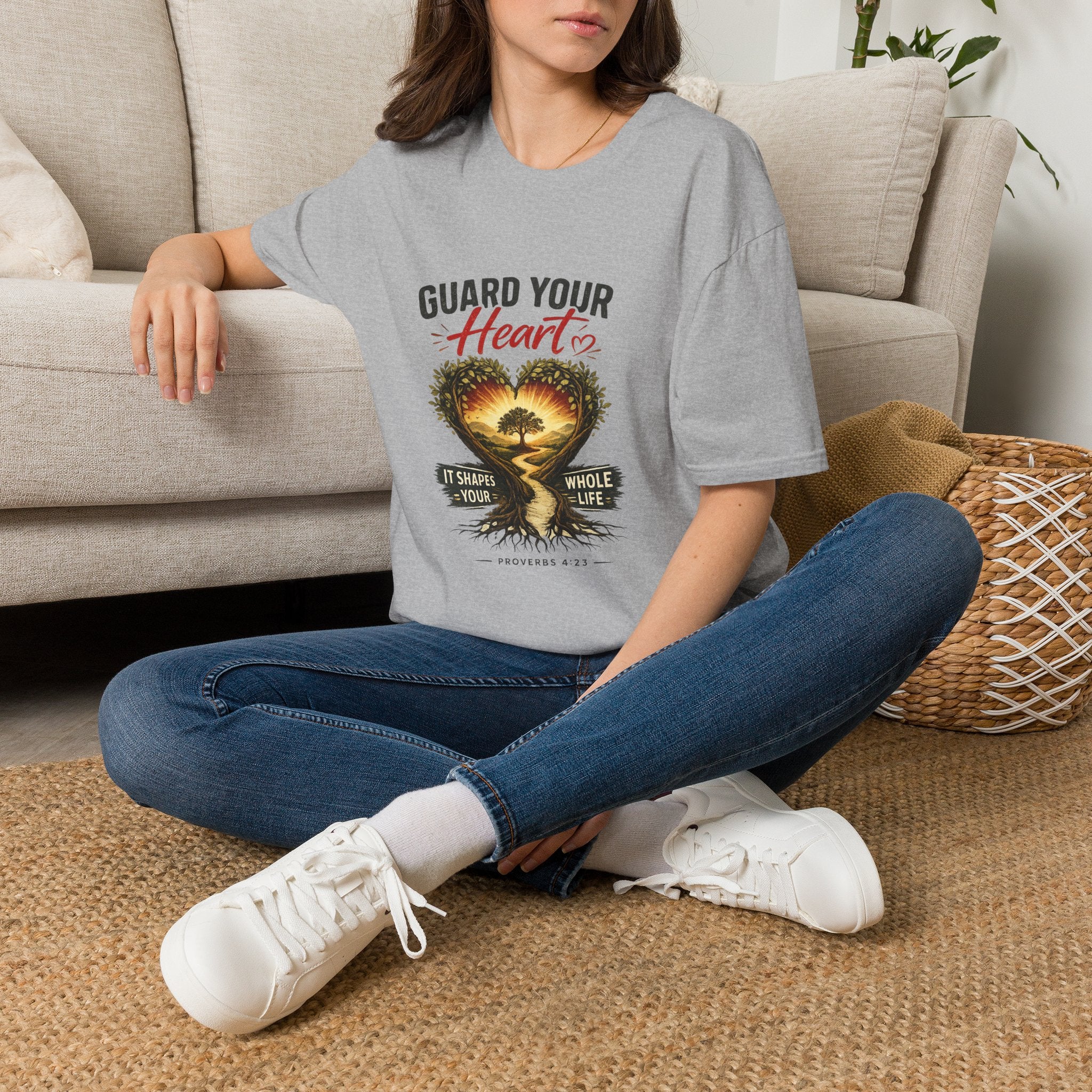 Guard Your Heart T-Shirt — Inspirational Heart & Tree Design