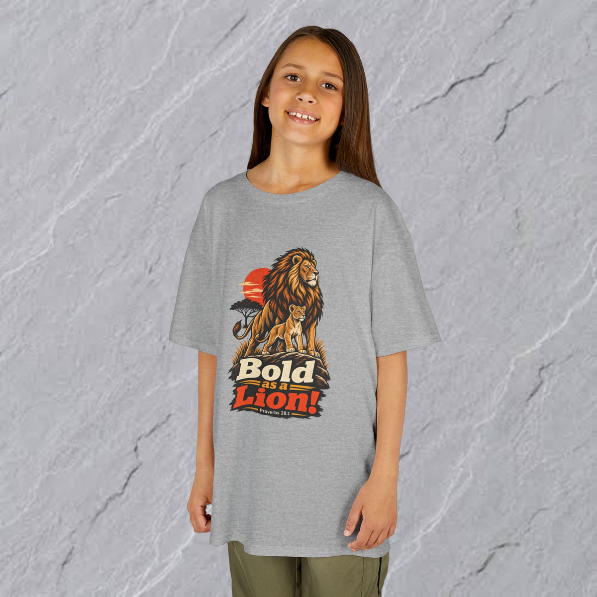 Kids  - Bold as a Lion Graphic Tee - Proverbs 28:1