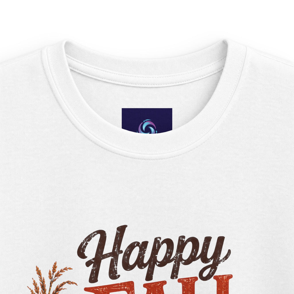 Kids - Happy Fall Y’all!  - Thank God for it All! - Autumn Leaves Pumpkin Thanksgiving Tee