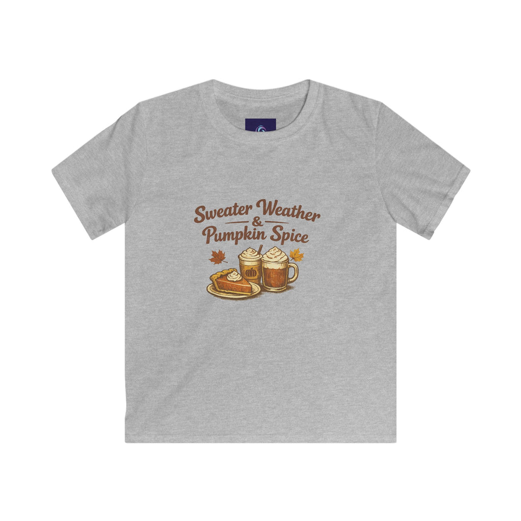 Kids — "Sweater Weather & Pumpkin Spice" Autumn Graphic Tee
