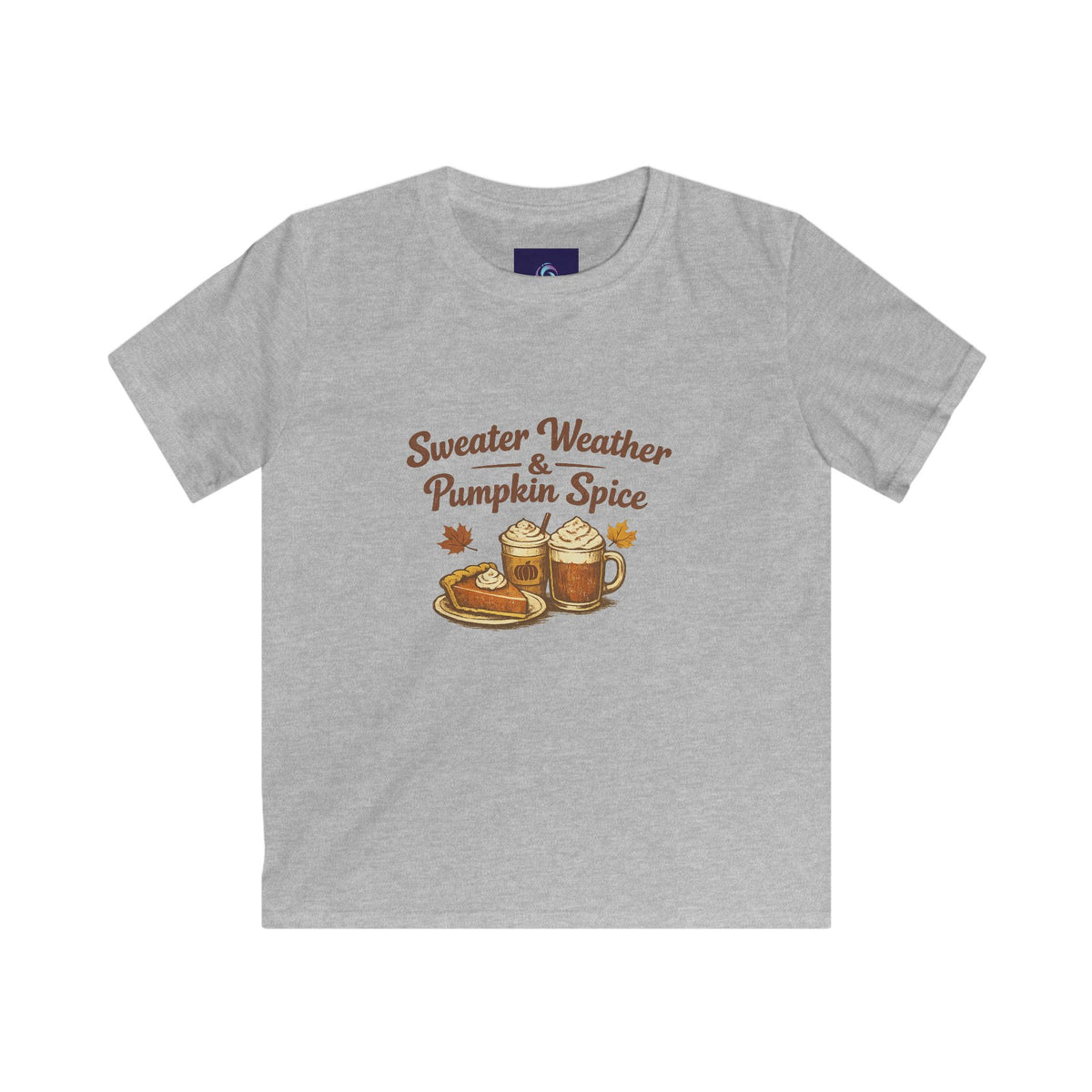 Kids — "Sweater Weather & Pumpkin Spice" Autumn Graphic Tee