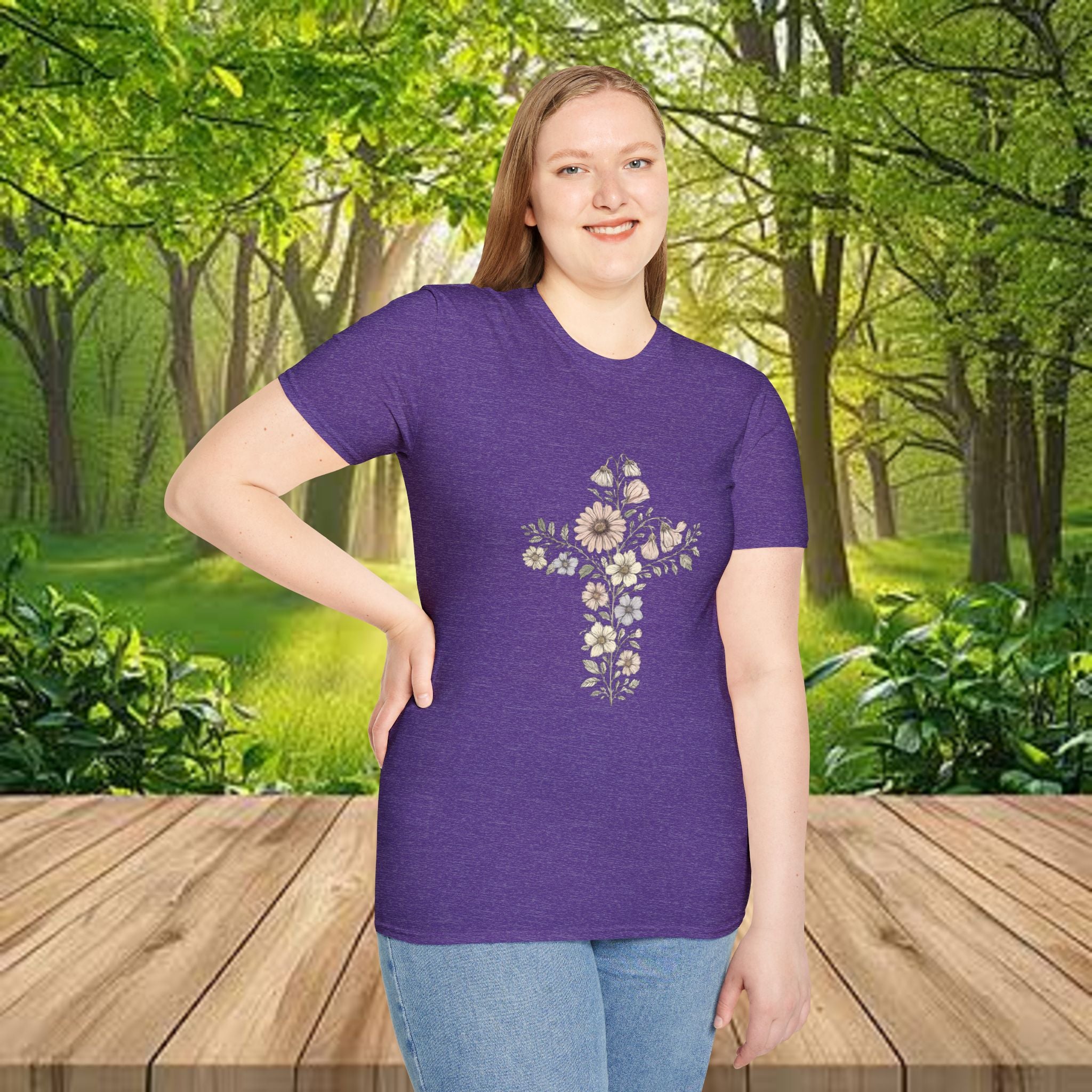 Floral Cross Bouquet Women's Tee