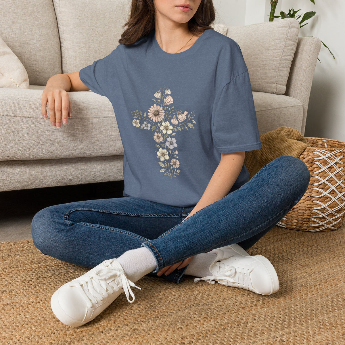 Floral Cross Bouquet Women's Tee