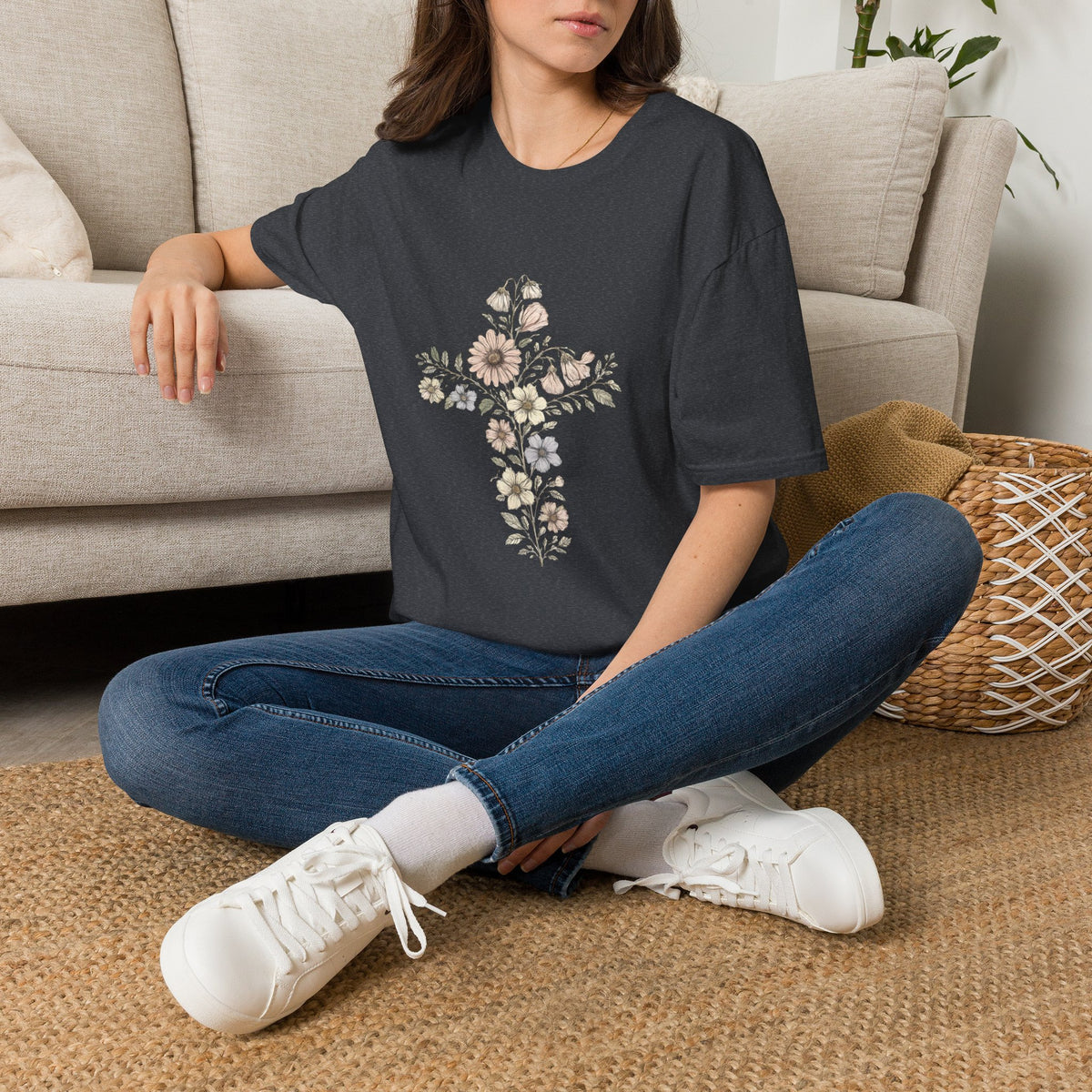 Floral Cross Bouquet Women's Tee
