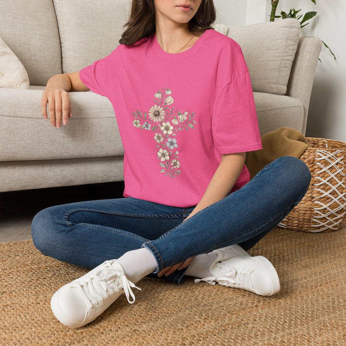 Floral Cross Bouquet Women's Tee