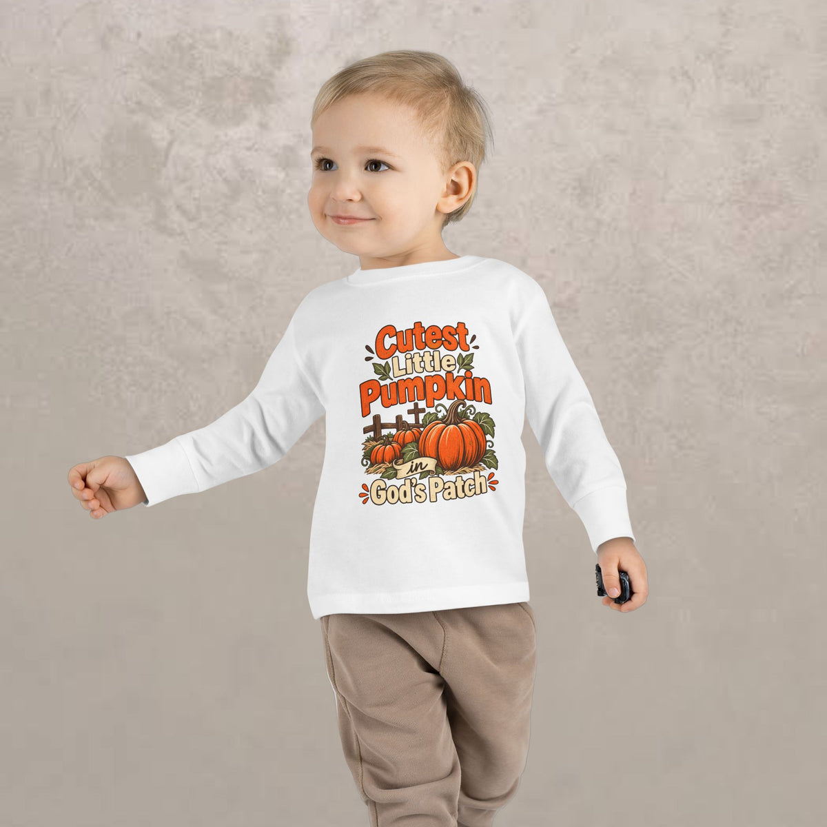 Toddler - Cutest Little Pumpkin in God's Patch - Fall Long Sleeve Tee