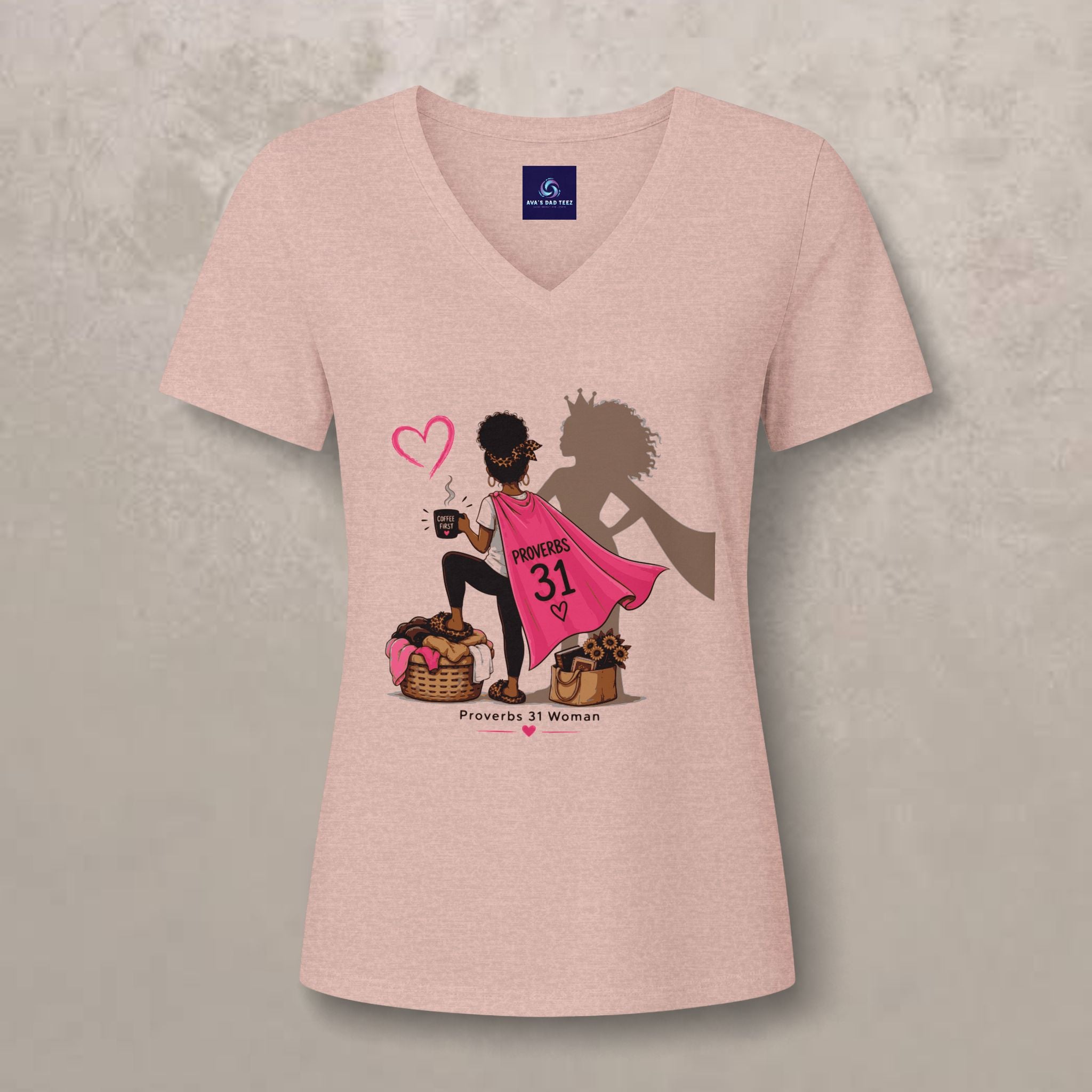 Proverbs 31 Women - Black - V-Neck Graphic Tee