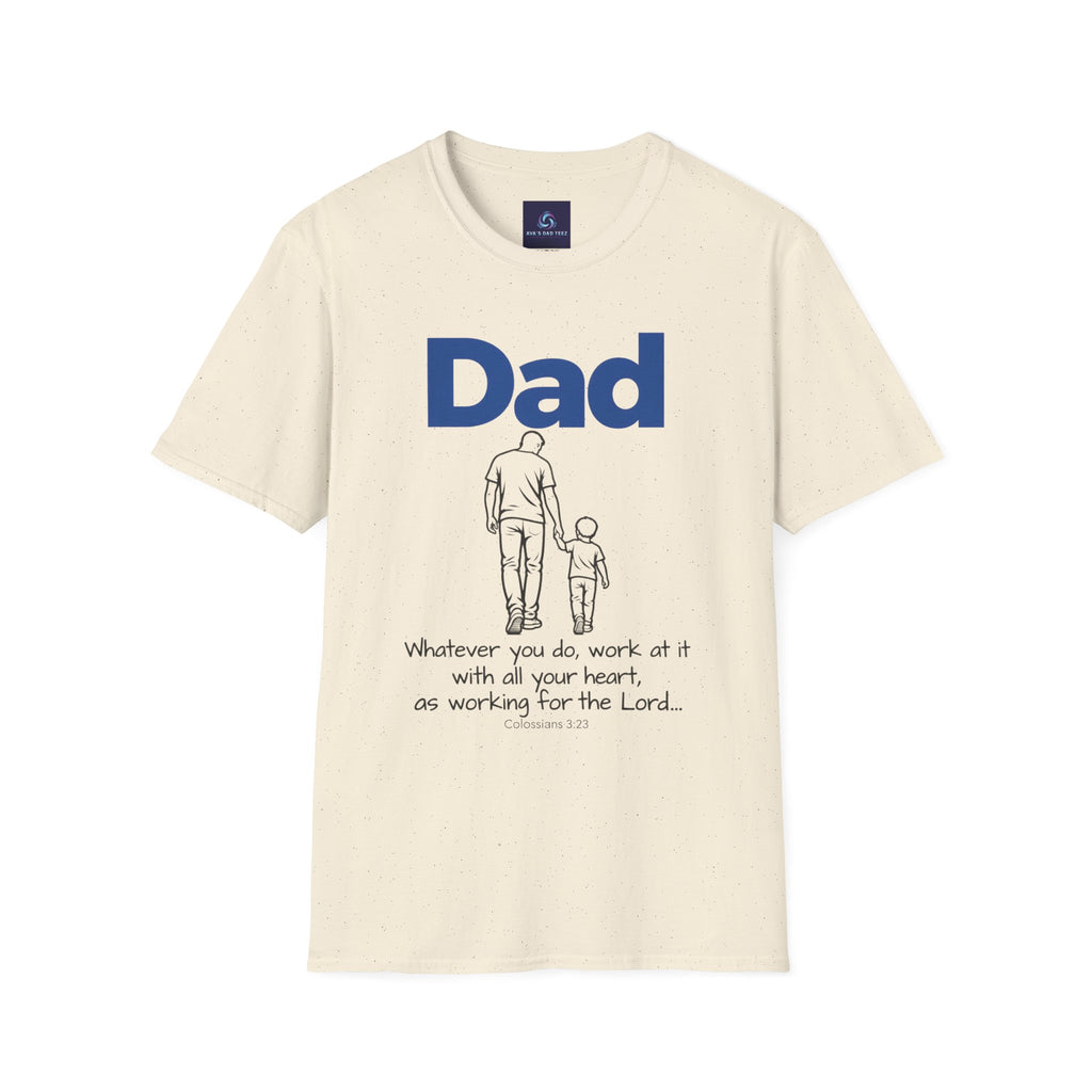 Dad - Whatever You Do, Do it As Unto the Lord V-Neck Tee — Graphic Casual Everyday Shirt for Fathers