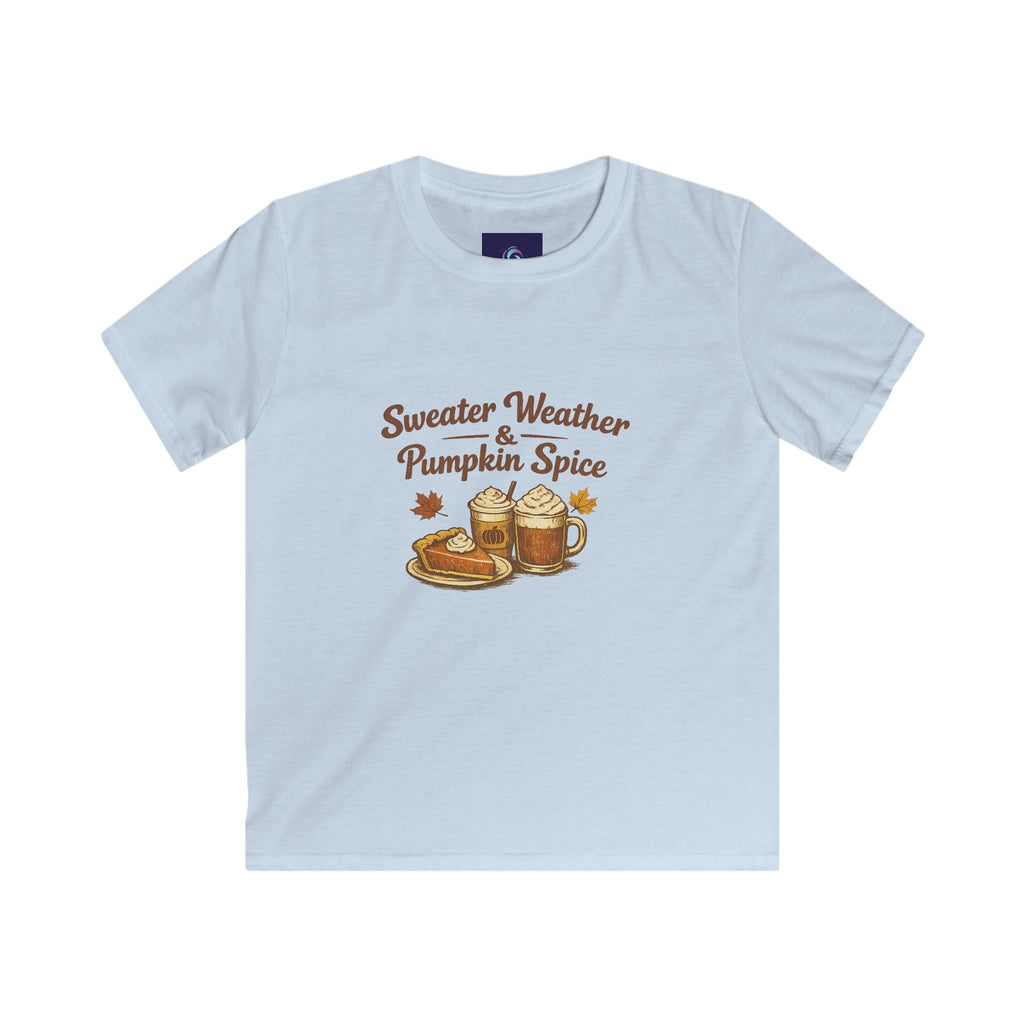 Kids — "Sweater Weather & Pumpkin Spice" Autumn Graphic Tee