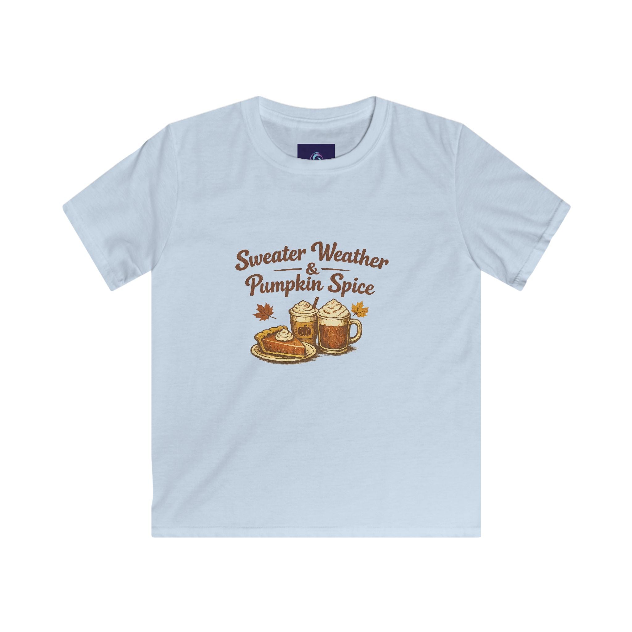 Kids — "Sweater Weather & Pumpkin Spice" Autumn Graphic Tee