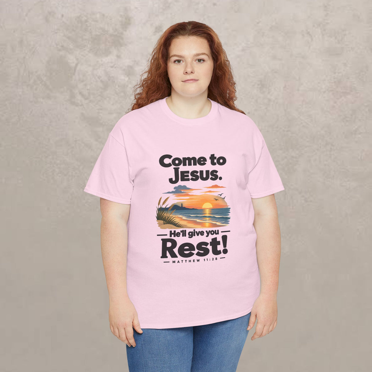 Come to Jesus, He'll Give You Rest — Christian Faith Graphic Unisex Tee