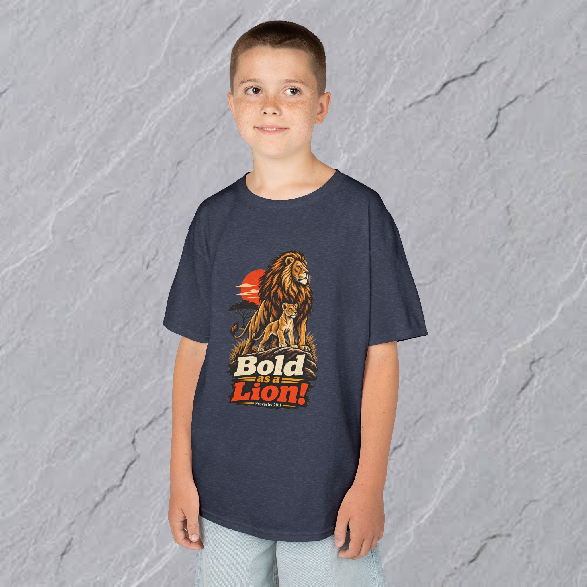Kids  - Bold as a Lion Graphic Tee - Proverbs 28:1