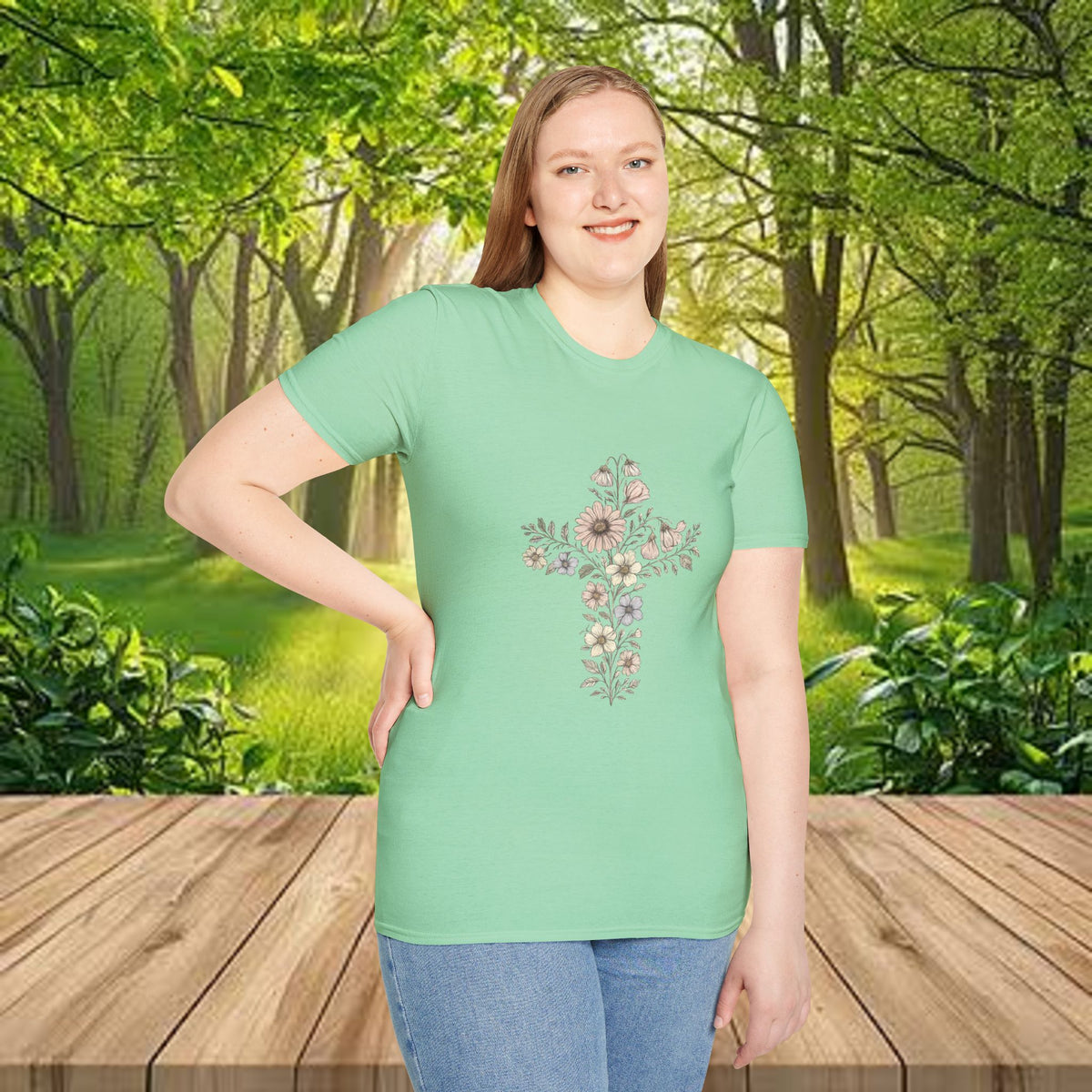 Floral Cross Bouquet Women's Tee