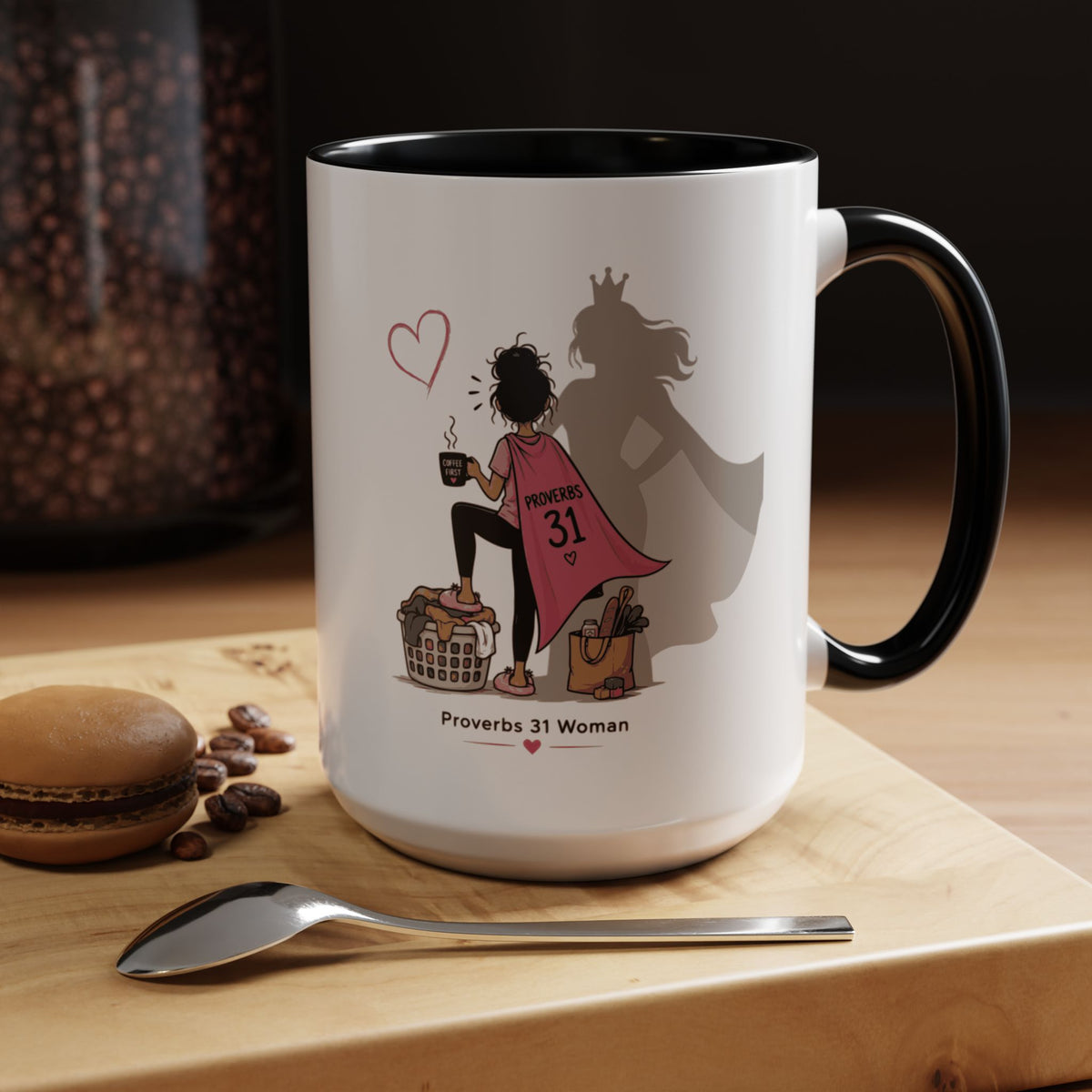 Proverbs 31 Woman Coffee Mug – Inspirational Accent Mug and Gift - Brunette (11/15oz)