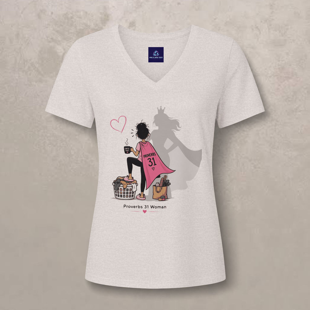 Proverbs 31 Woman - Brunette V-Neck Tee