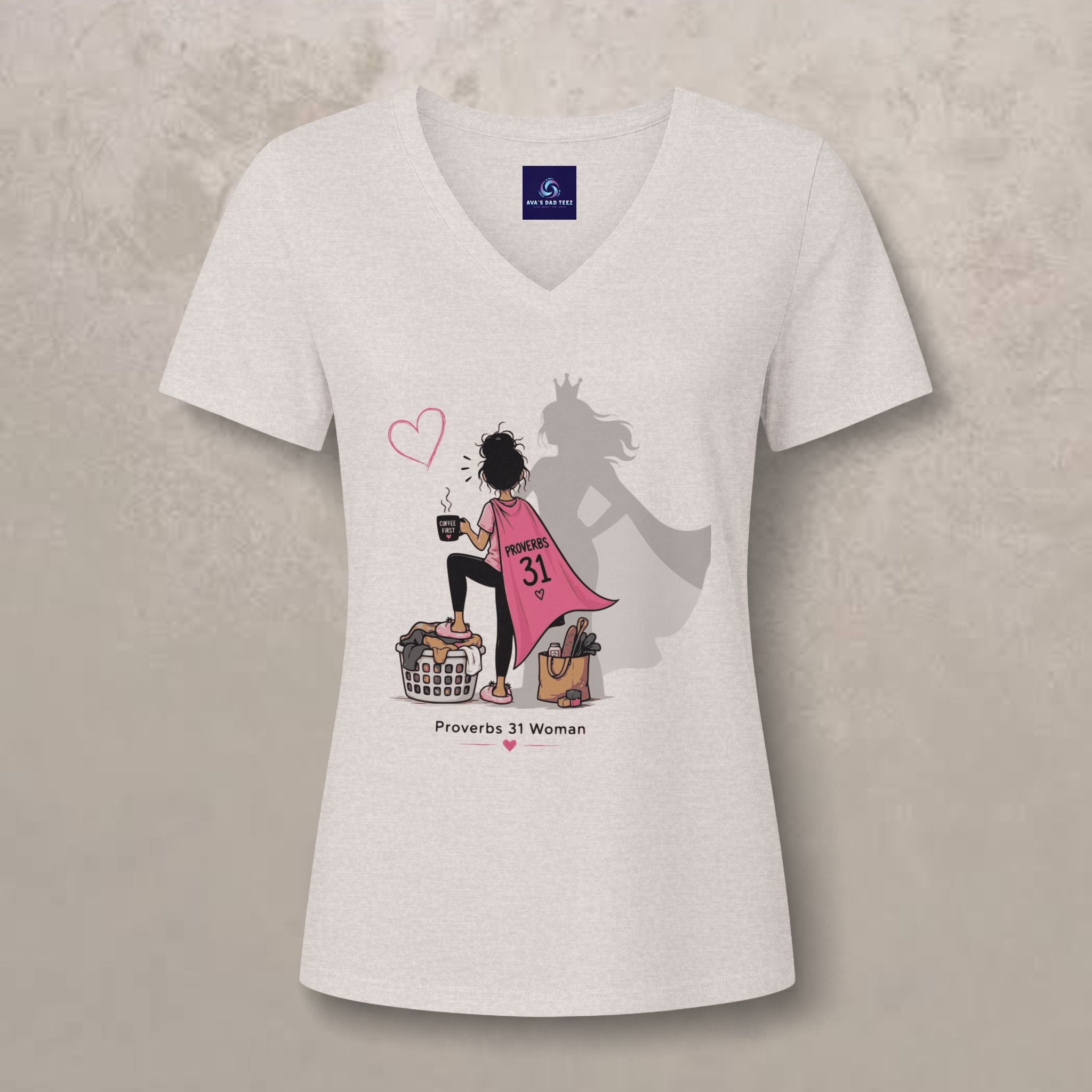 Proverbs 31 Woman - Brunette V-Neck Tee