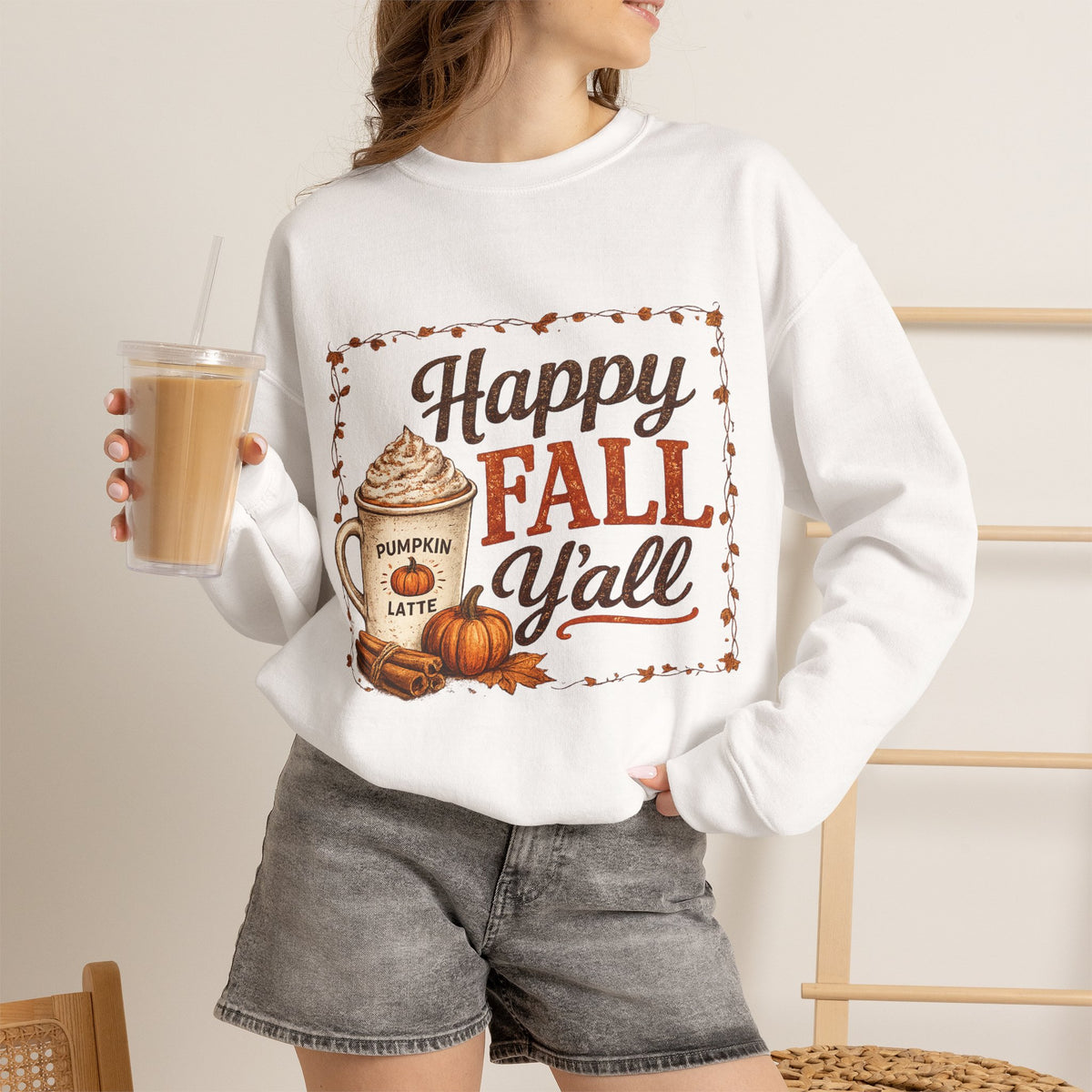 Happy Fall Y’all Crewneck Sweatshirt — Autumn Pullover