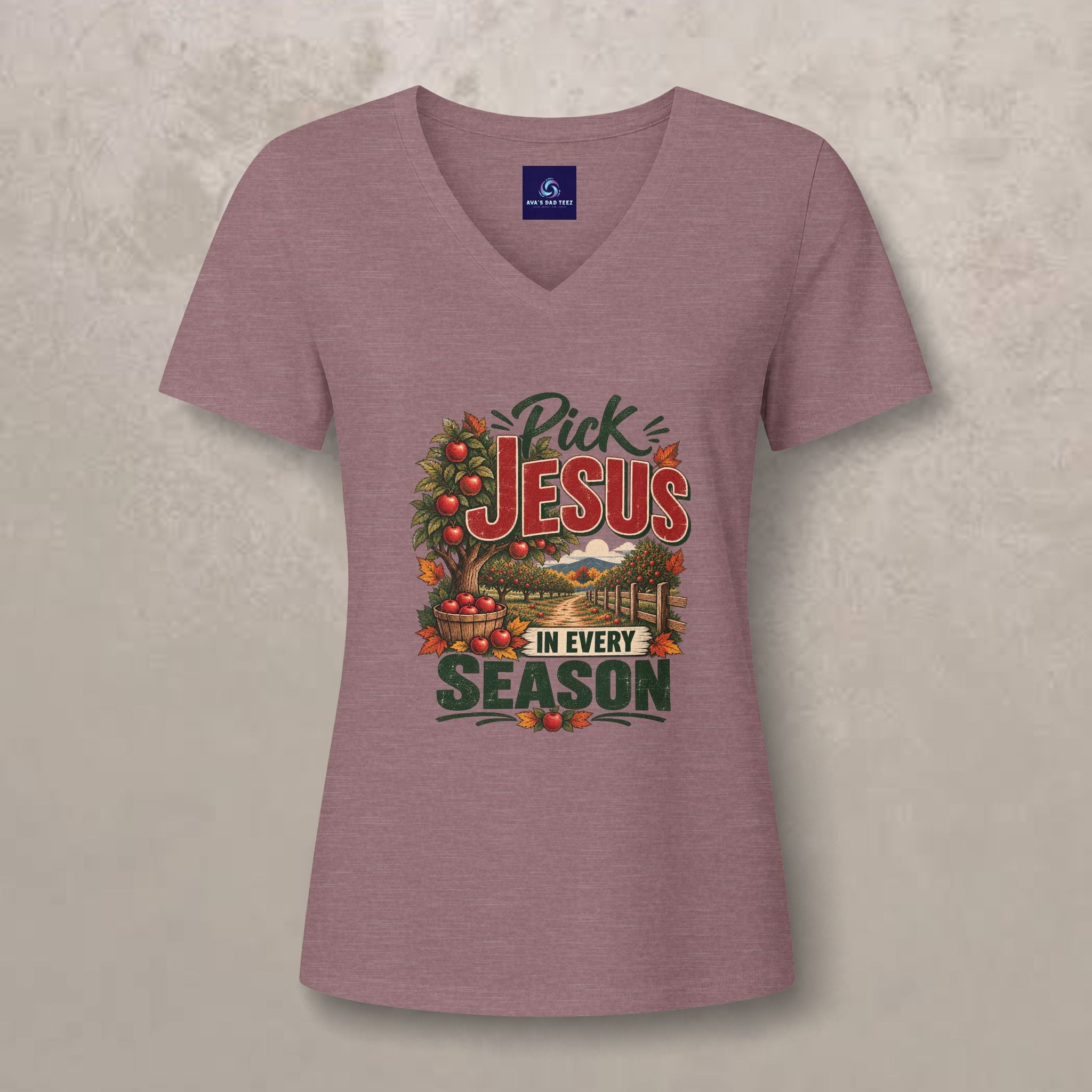 Pick Jesus in Every Season  - Women's V-Neck Tee