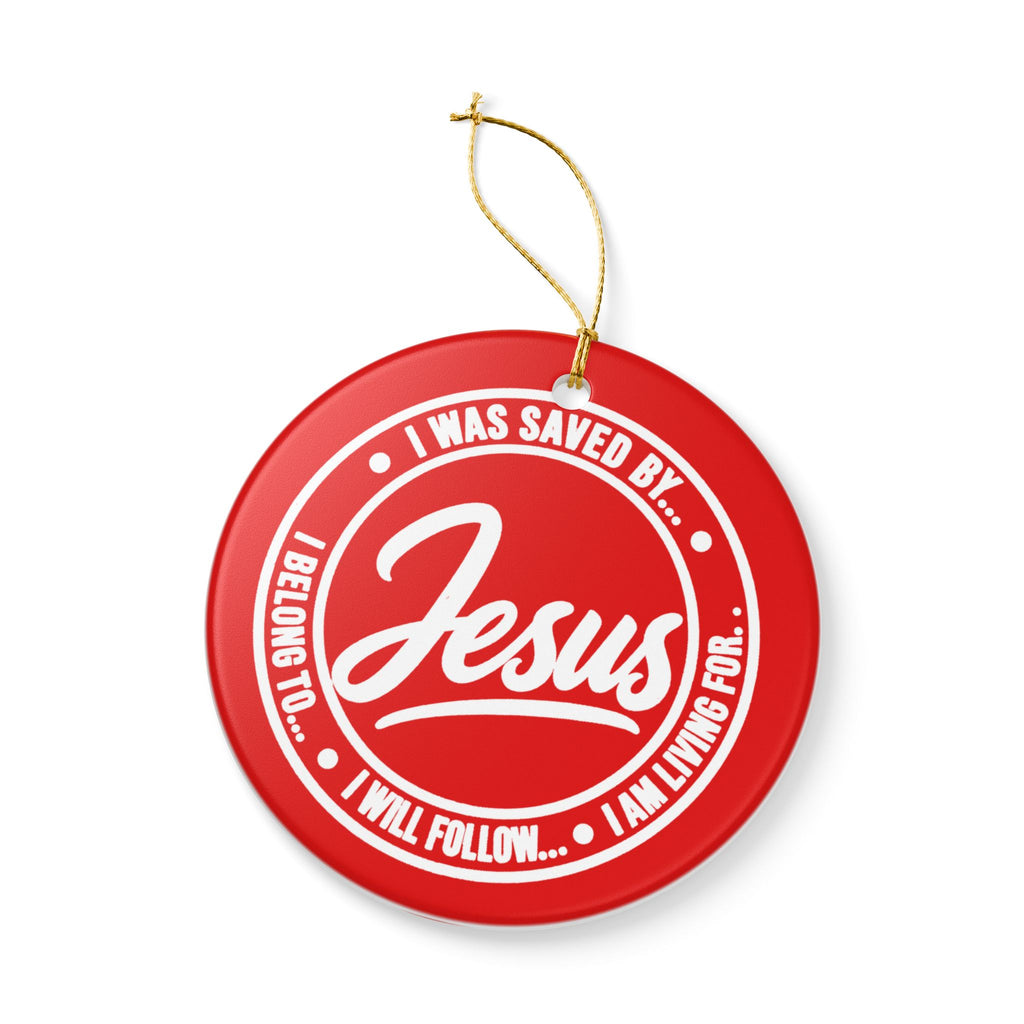 Jesus Christian Faith Ceramic Christmas Ornament - with Gift Packaging