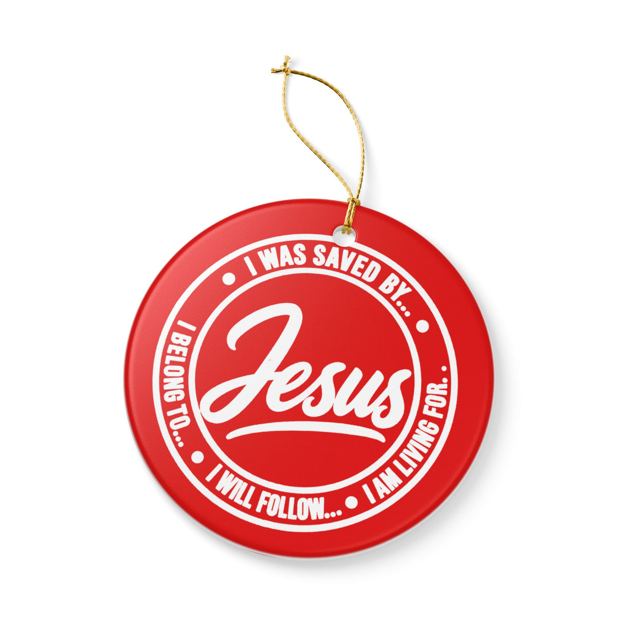 Jesus Christian Faith Ceramic Christmas Ornament - with Gift Packaging