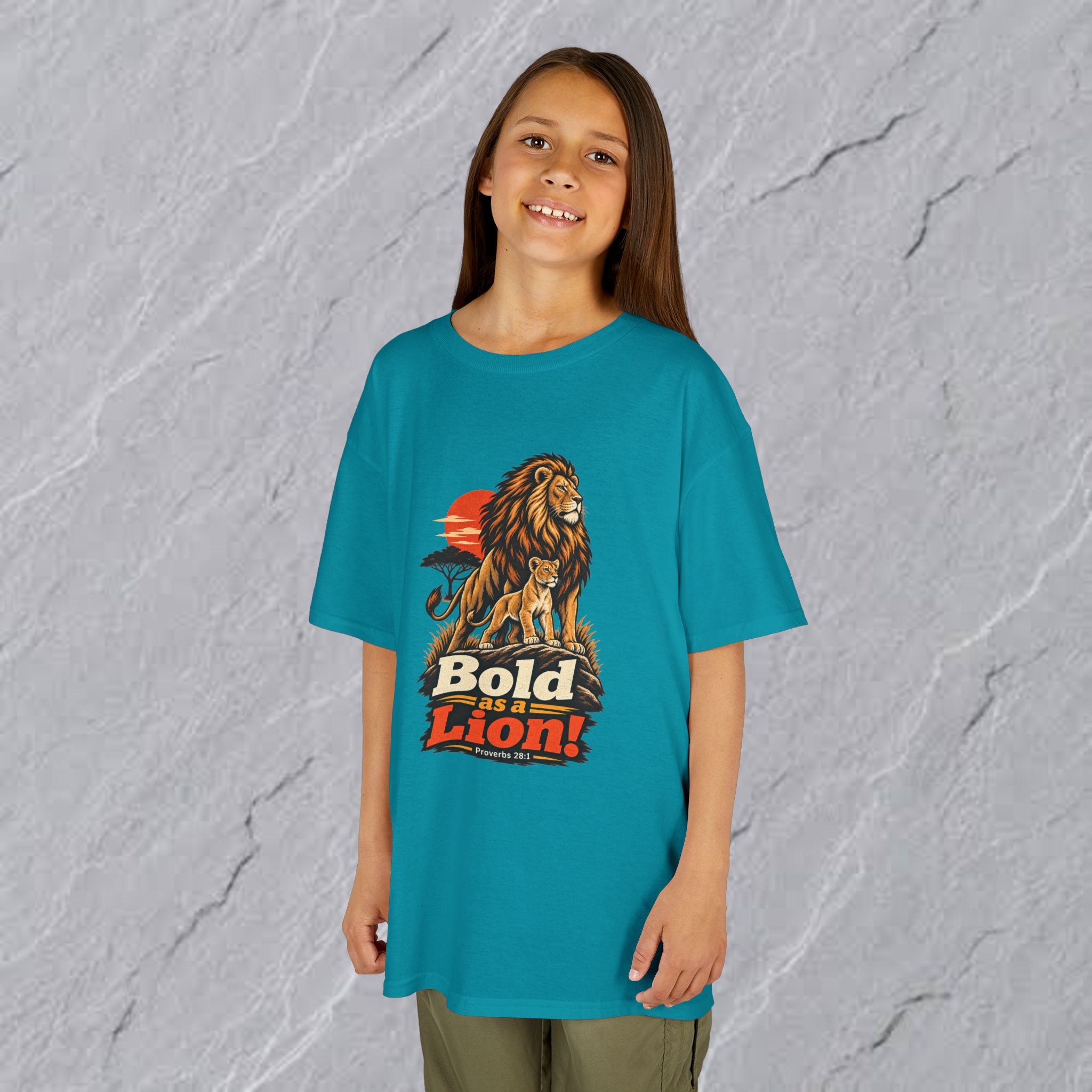 Kids  - Bold as a Lion Graphic Tee - Proverbs 28:1