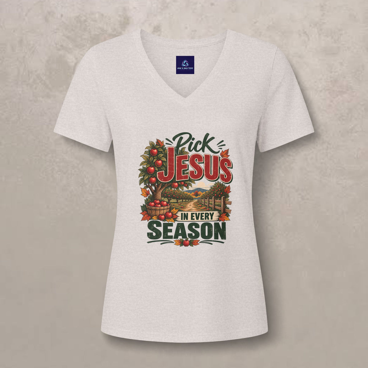Pick Jesus in Every Season  - Women's V-Neck Tee