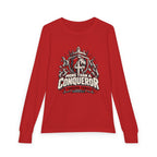 Youth  - More Than A Conqueror -  Christian Faith Shield Design Long Sleeve Tee