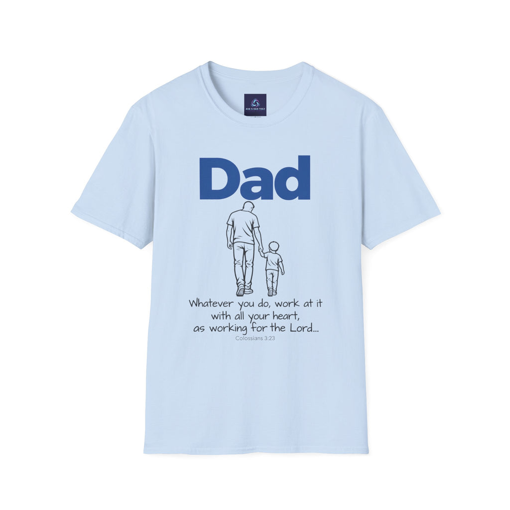 Dad - Whatever You Do, Do it As Unto the Lord V-Neck Tee — Graphic Casual Everyday Shirt for Fathers