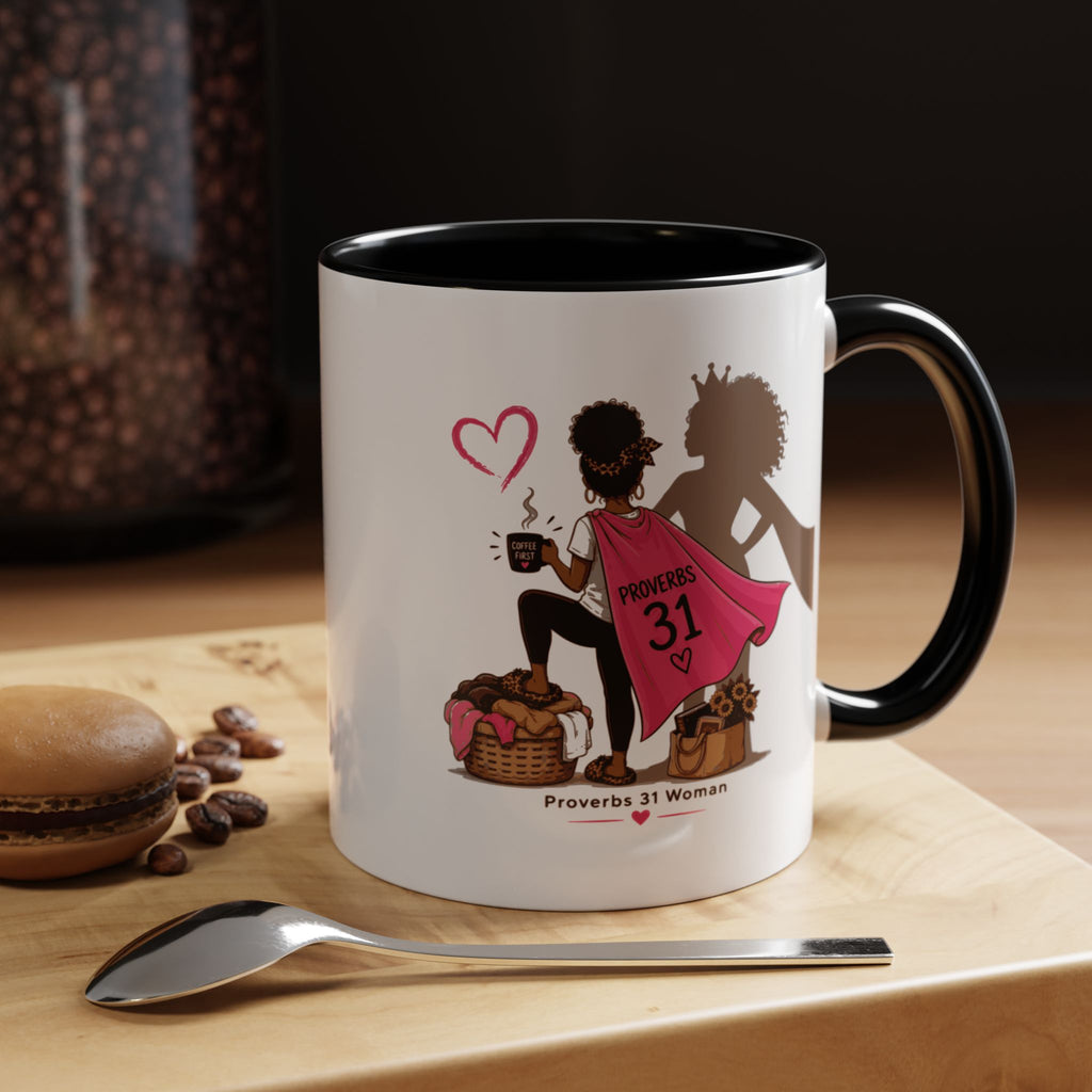 Proverbs 31 Woman Coffee Mug – Inspirational Accent Mug and Gift - Black (11/15oz)