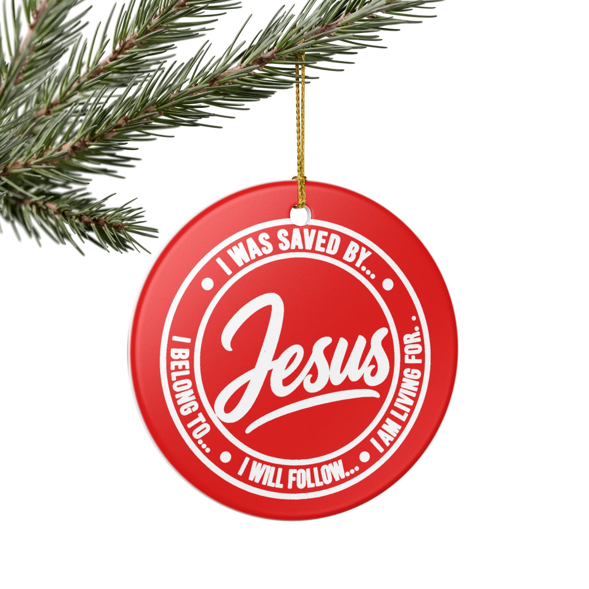 Jesus Christian Faith Ceramic Christmas Ornament - with Gift Packaging