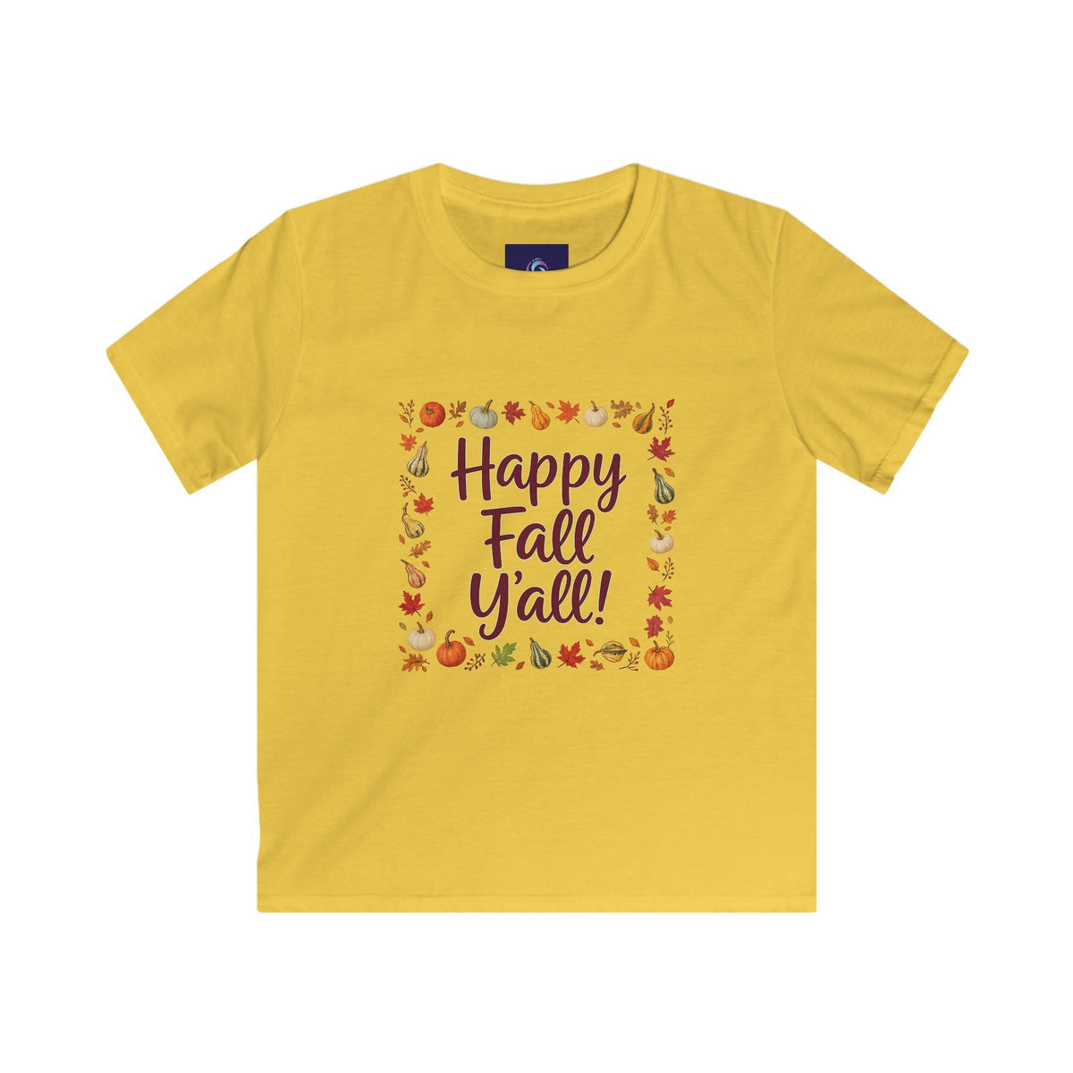 Kids - Happy Fall Y’all! - Autumn Leaves Pumpkin Tee