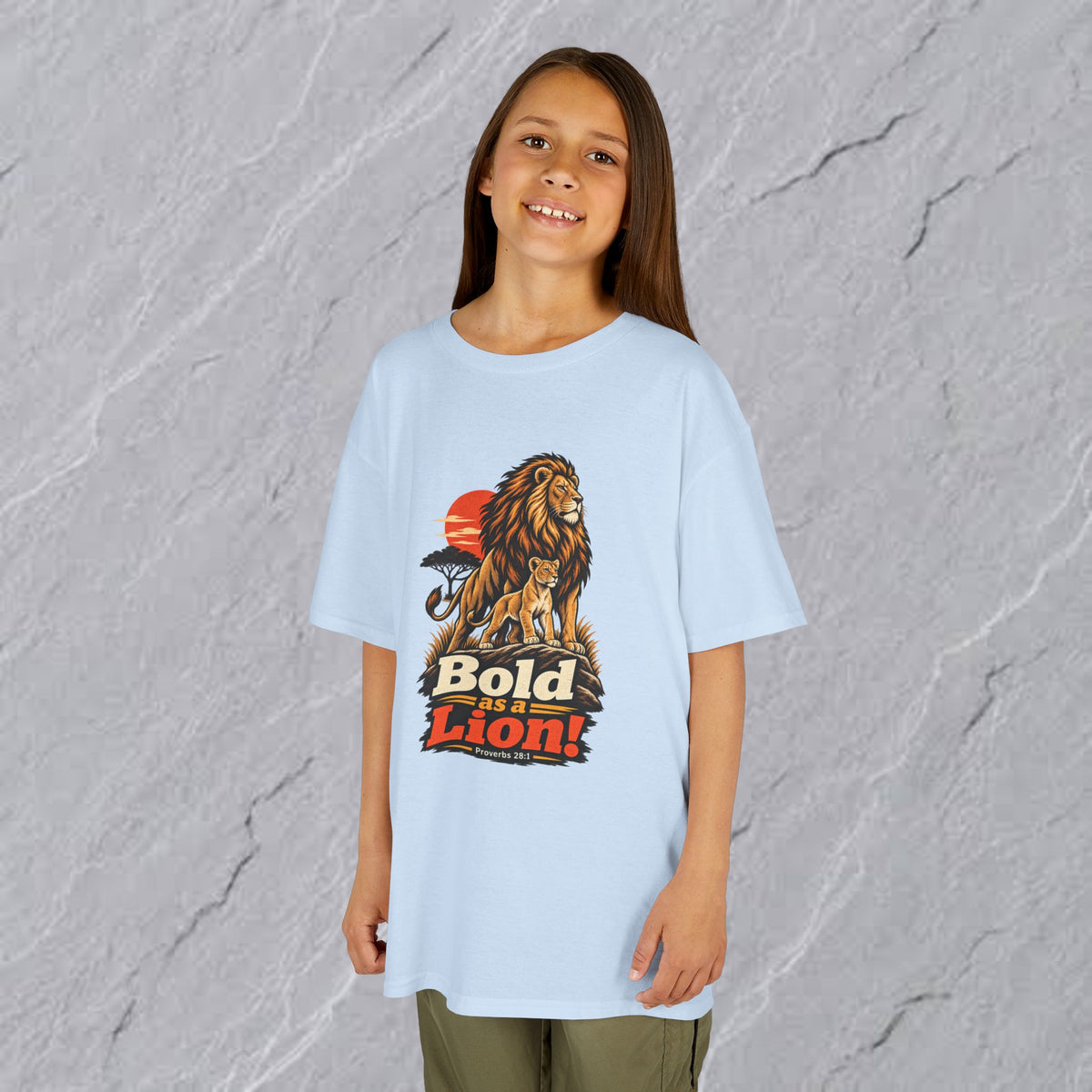 Kids  - Bold as a Lion Graphic Tee - Proverbs 28:1