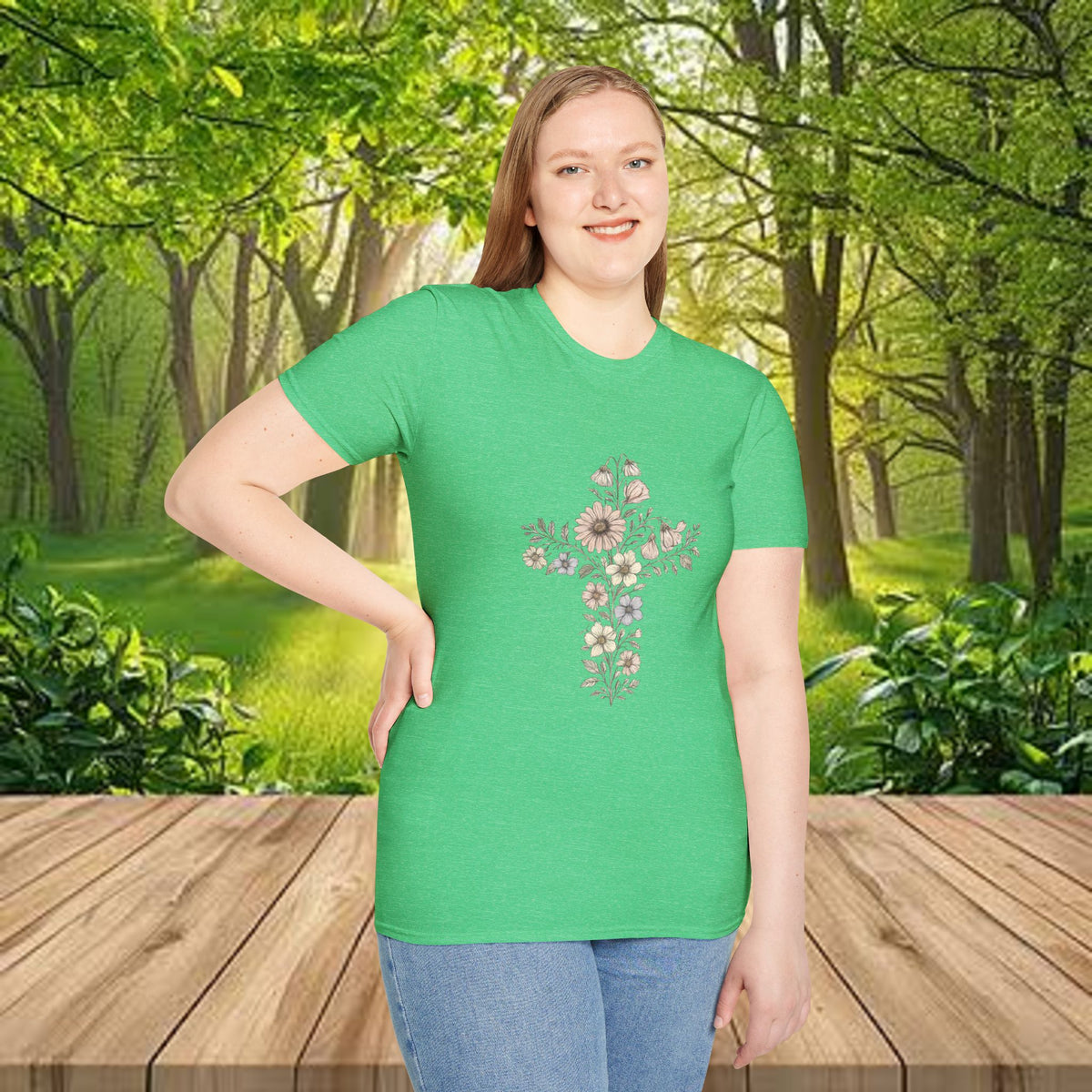 Floral Cross Bouquet Women's Tee